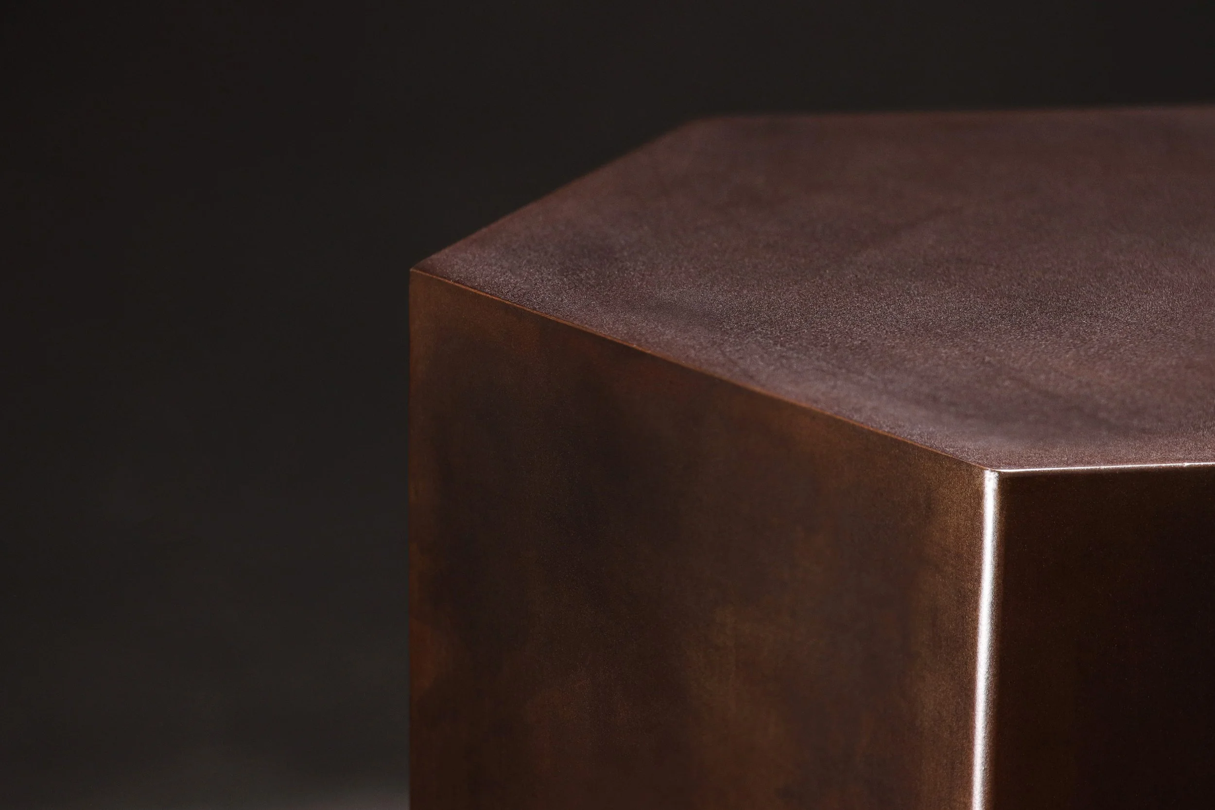 Ettore Hex Table Oxidized Steel by Costantini 08.jpg