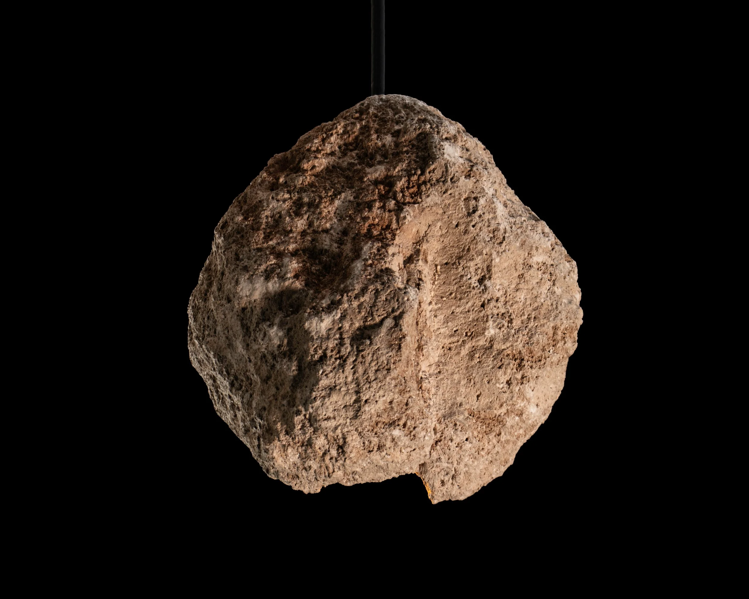 Fortezza Volcanic Rock Sculptural Outdoor Rated Pendant Lamp by Costantini 01.jpg