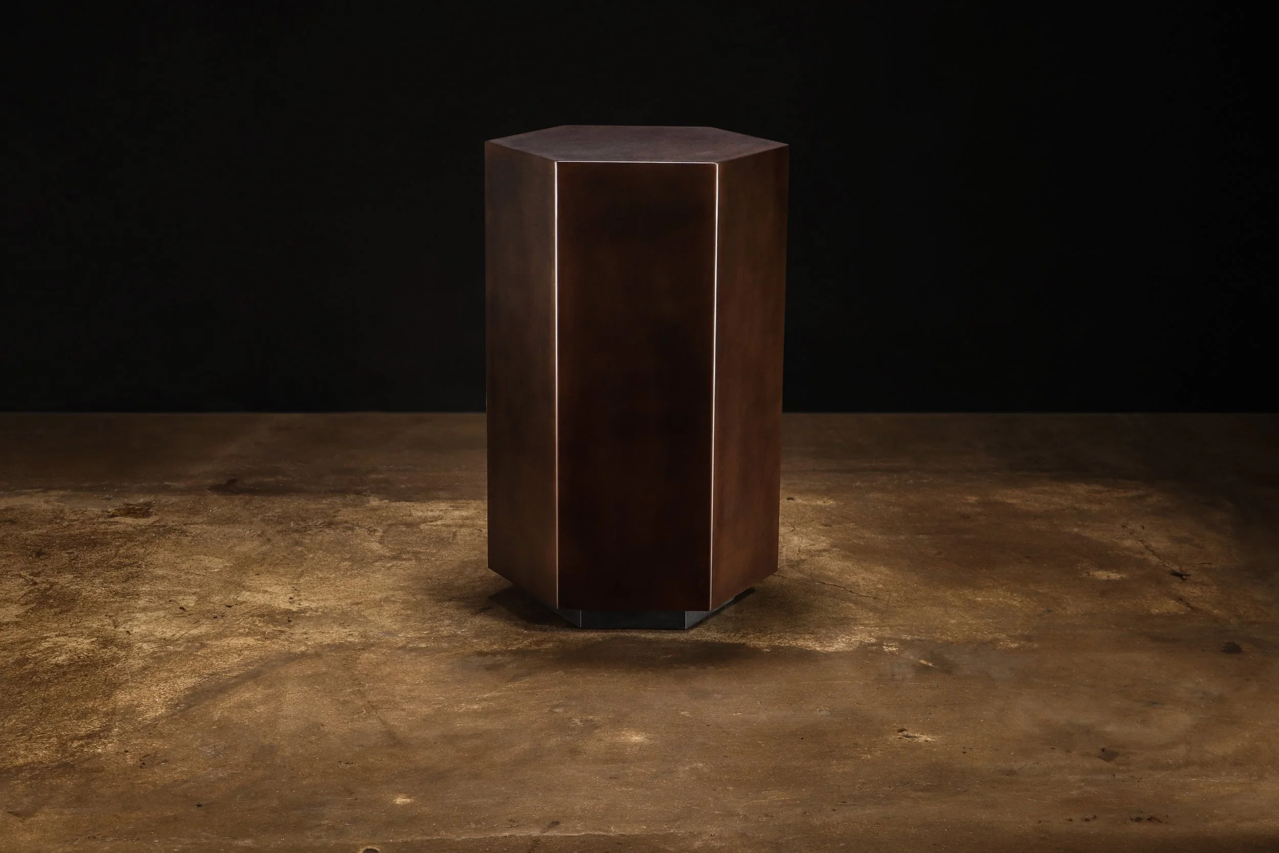 Ettore Hex Table Oxidized Steel by Costantini 00.jpg