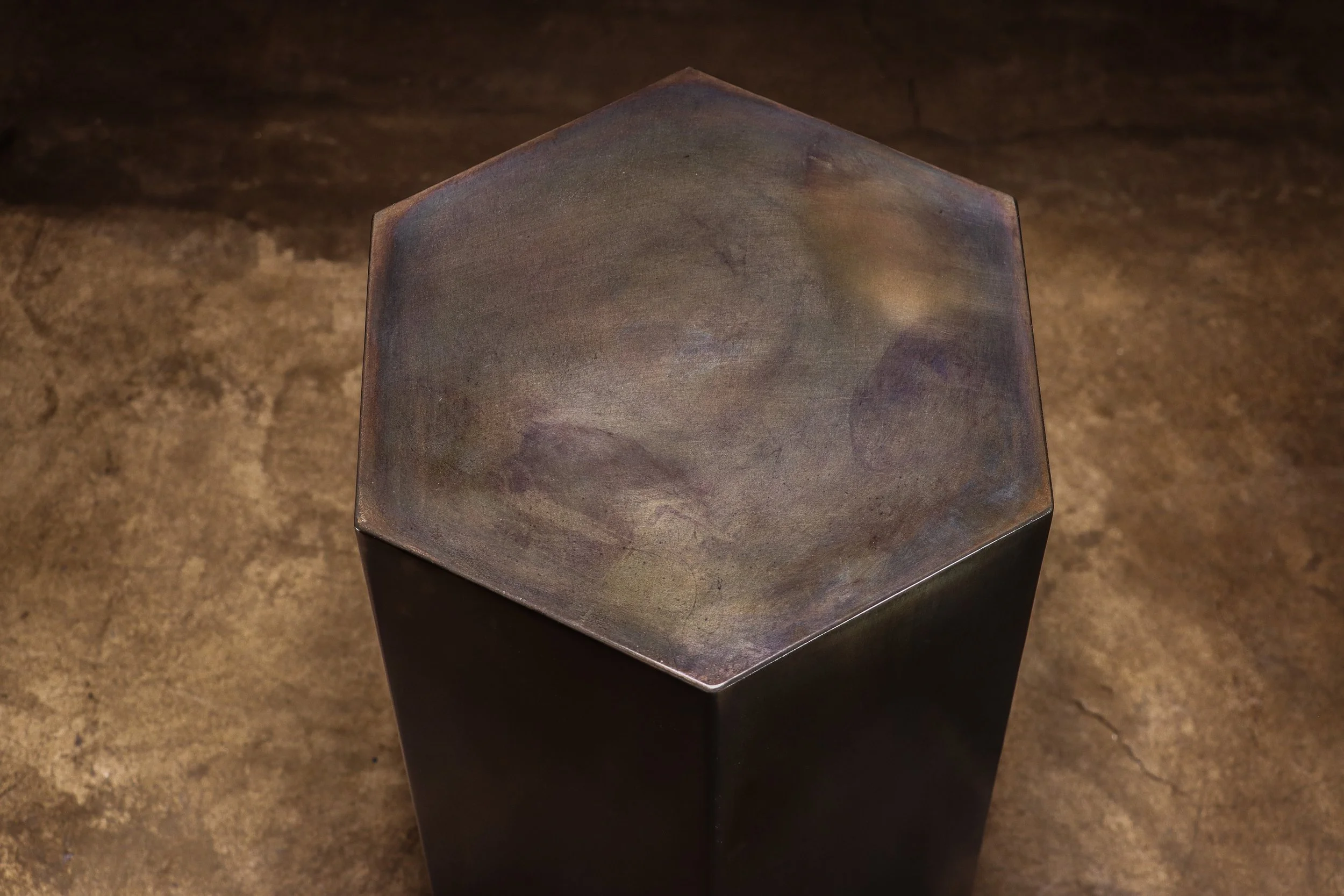 Ettore Hex Table Burnished Steel by Costantini 03.jpg