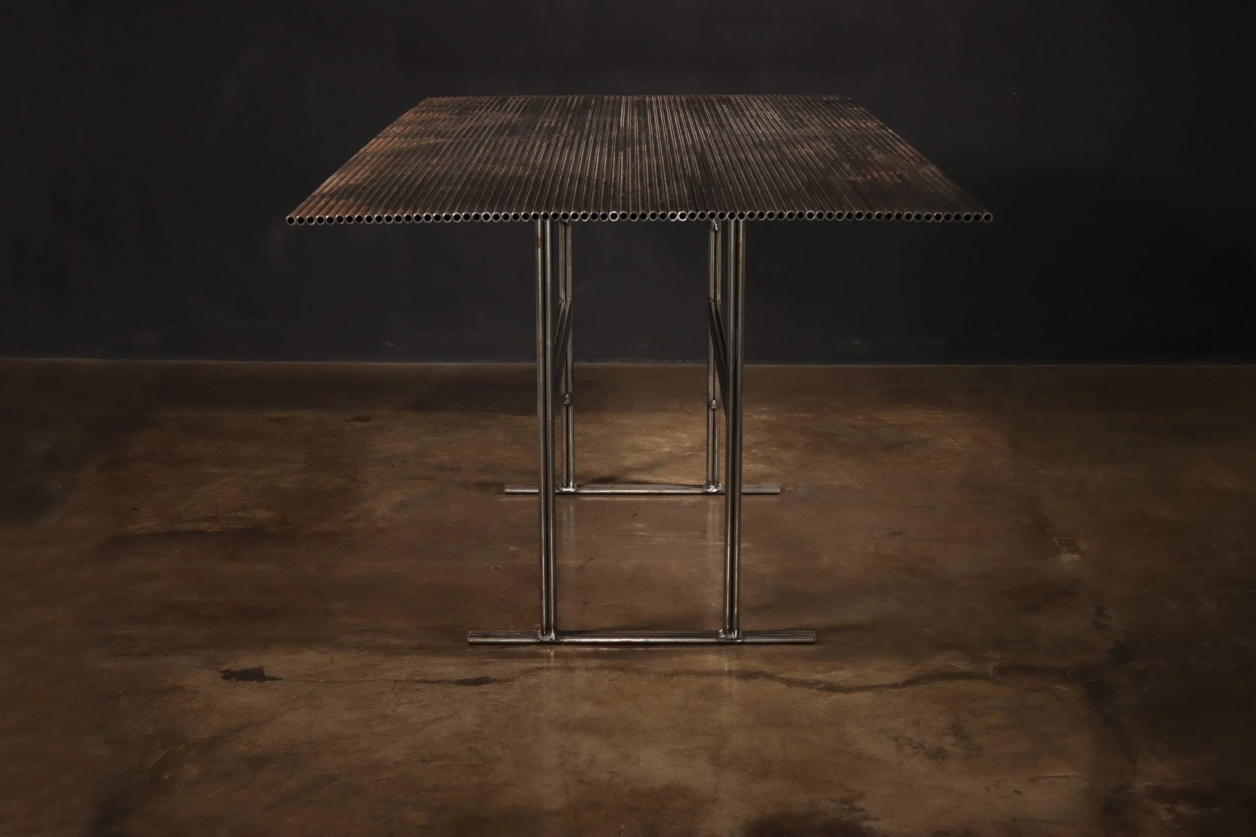Comunale Modern Metal Dining Table by Costantini 03.jpg