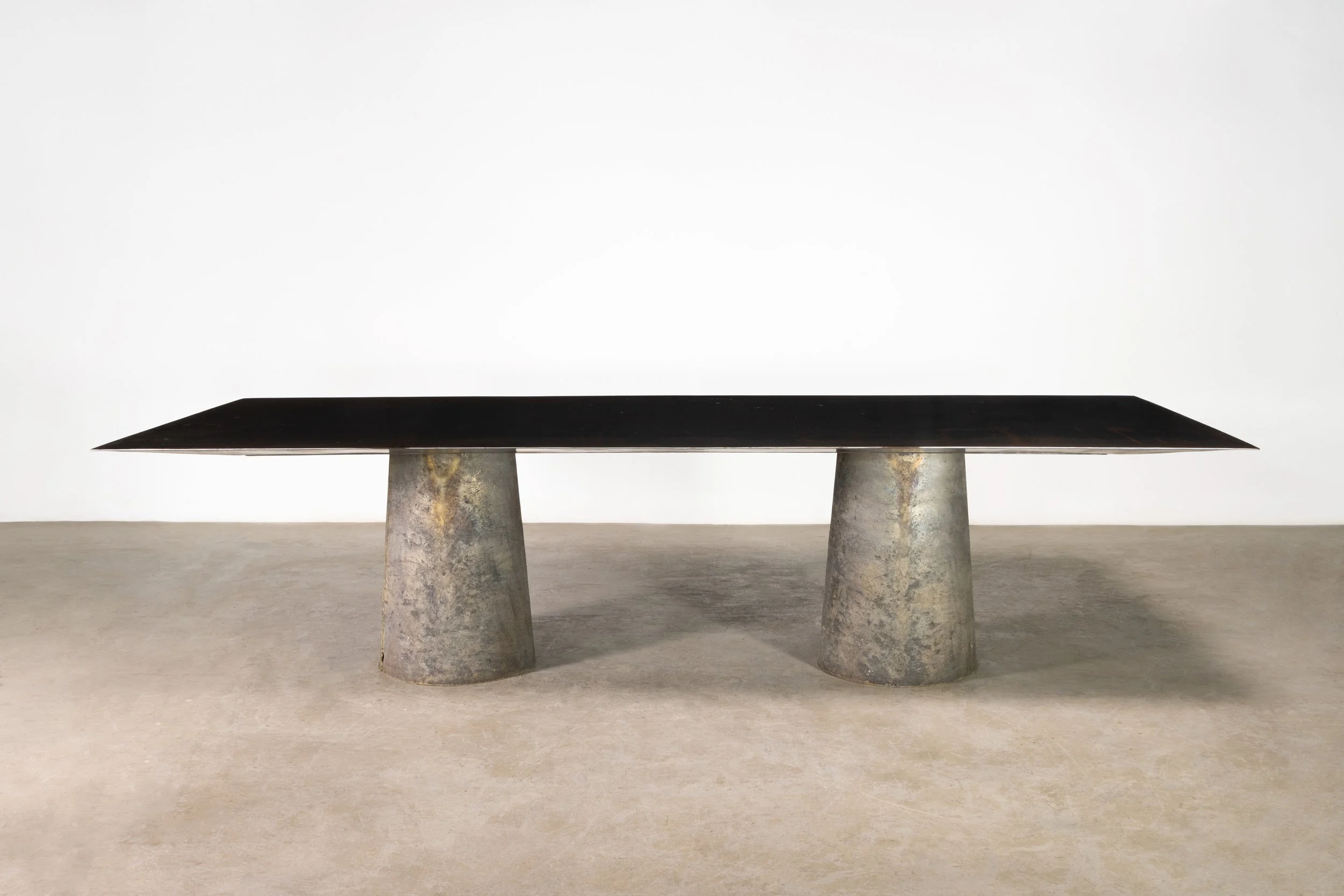 Beninx Twin Pedestal Cast Bronze and Metal Dining Table by Costantini 01.jpg