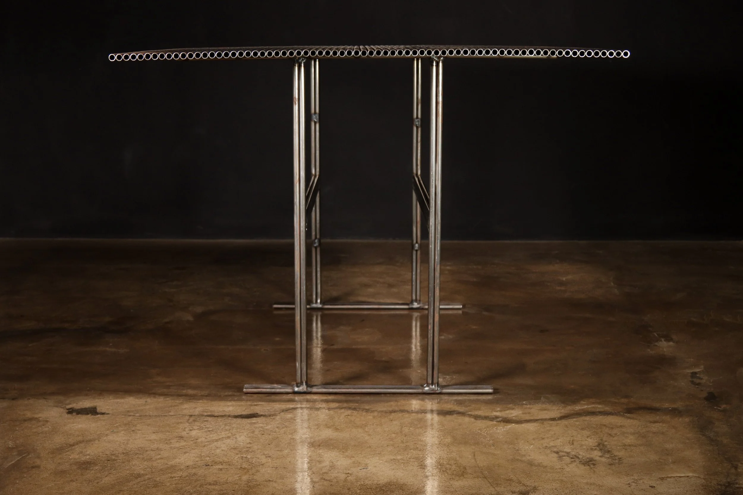 Comunale Modern Metal Dining Table by Costantini 02.jpg