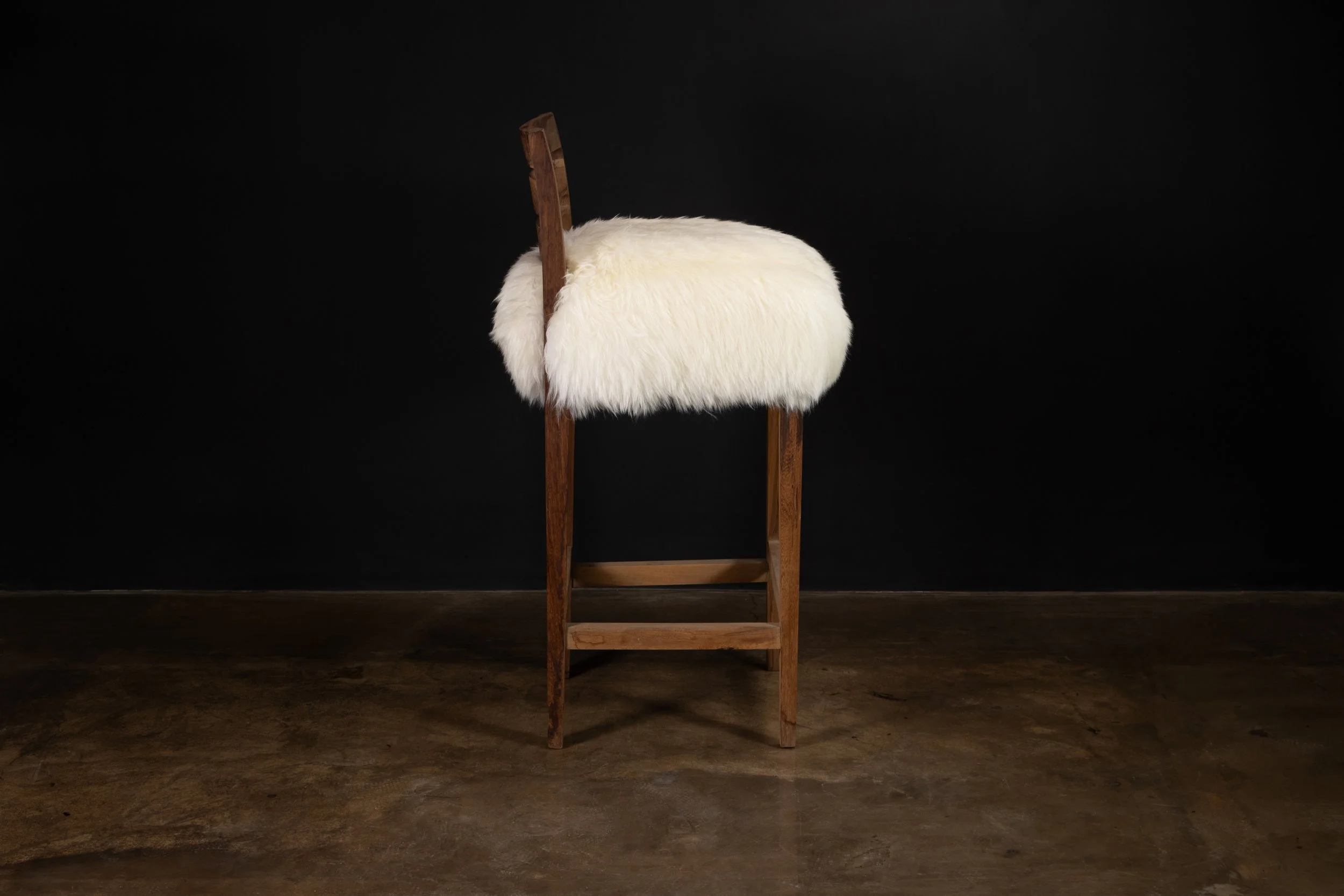 Renzo Modern Bar Stool in Argentine Rosewood and Sheepskin by Costantini 03.jpg