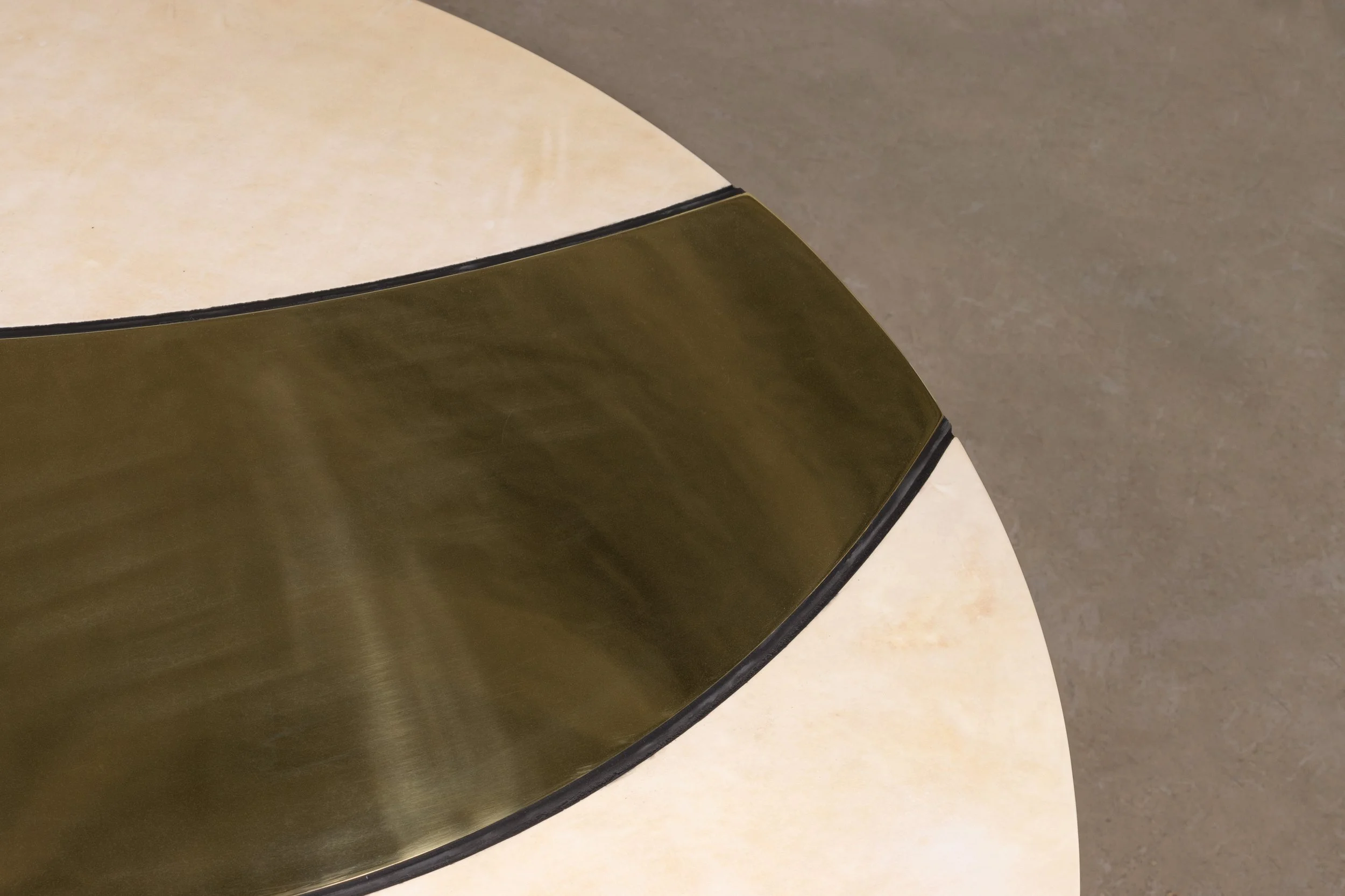 Benino Mosaico 59 Bronze Parchment and Torched Metal Cast Bronze Pedestal Dining Table by Costantini 06.jpg