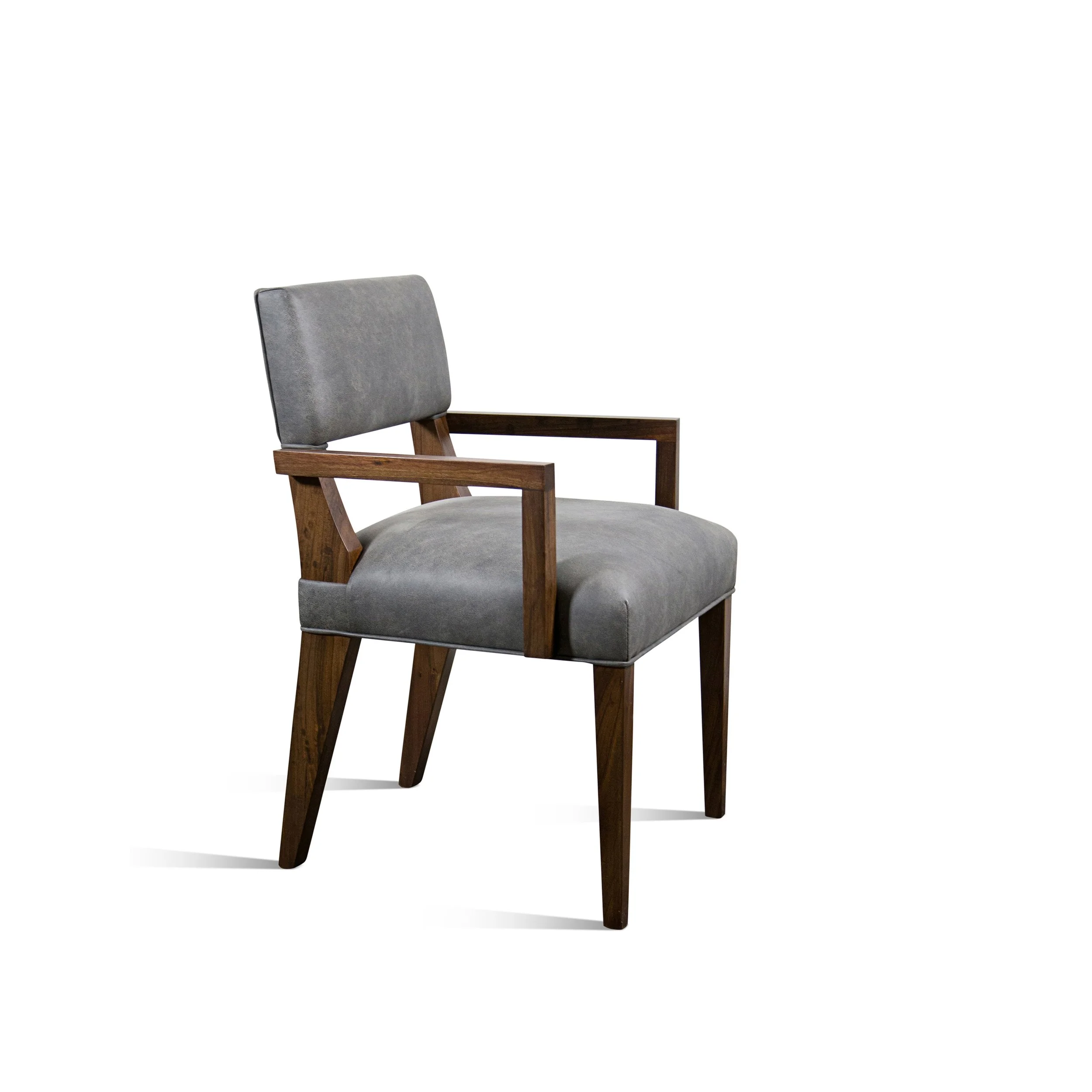 Bruno Arm Chair in Gray Leather
