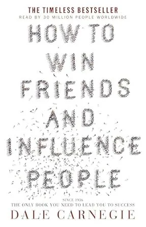 Book cover titled 'How to Win Friends and Influence People' by Dale Carnegie, with subtitle 'The only book you need to lead you to success', published in 1936.