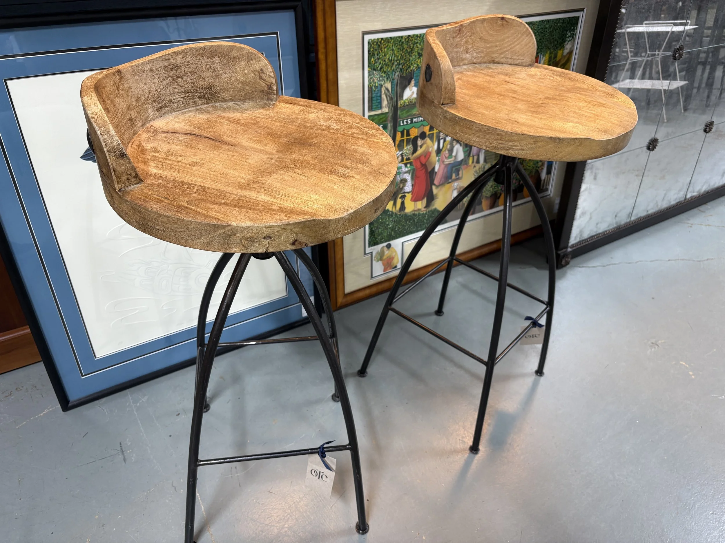 Mango Wood & Iron Bar Stool by Arteriors Home - $400 ea.