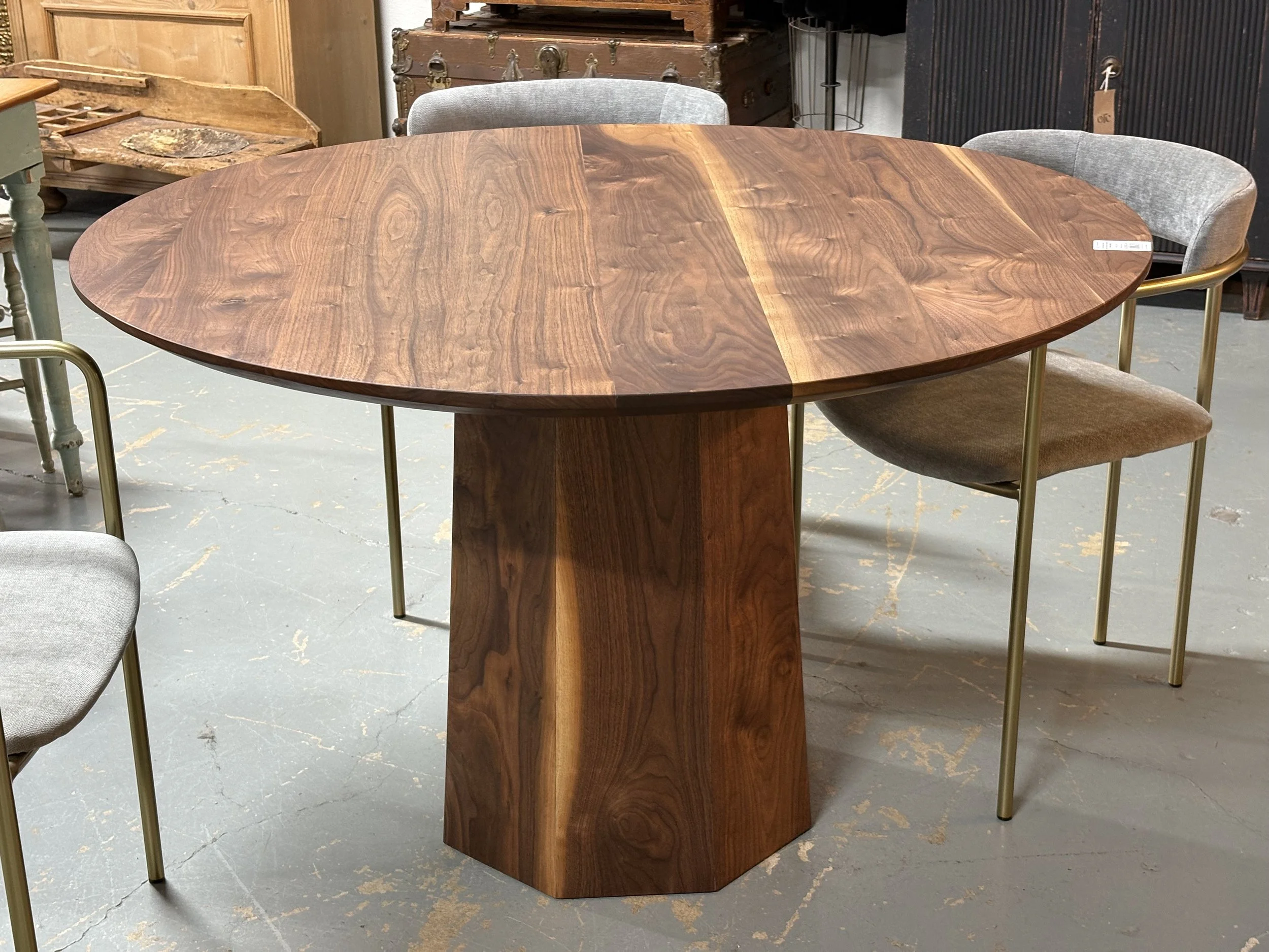 Custom Black Walnut Porcini Table 48”d - $3,500