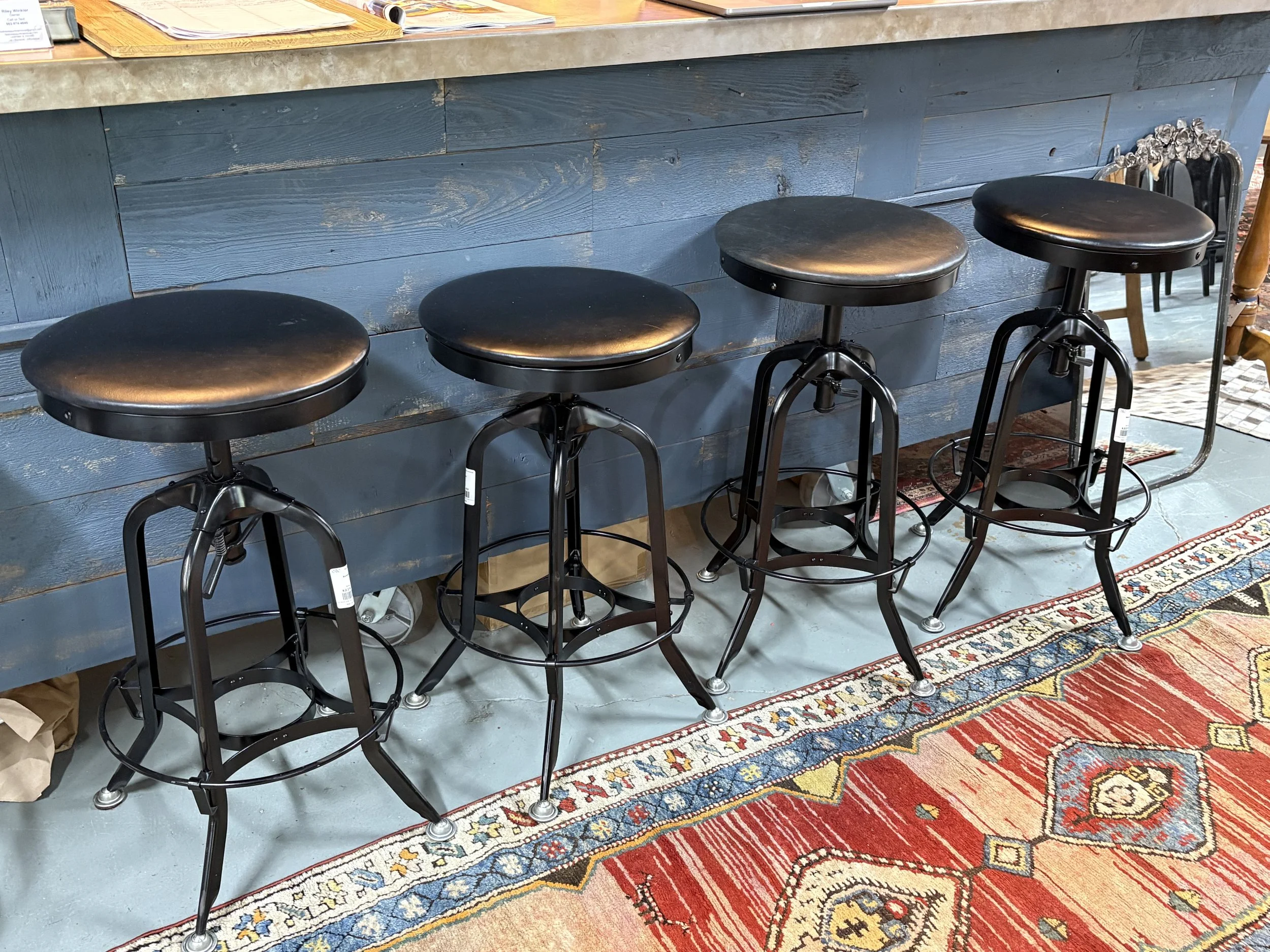Industrial Swivel Bar Stools - $225 ea.