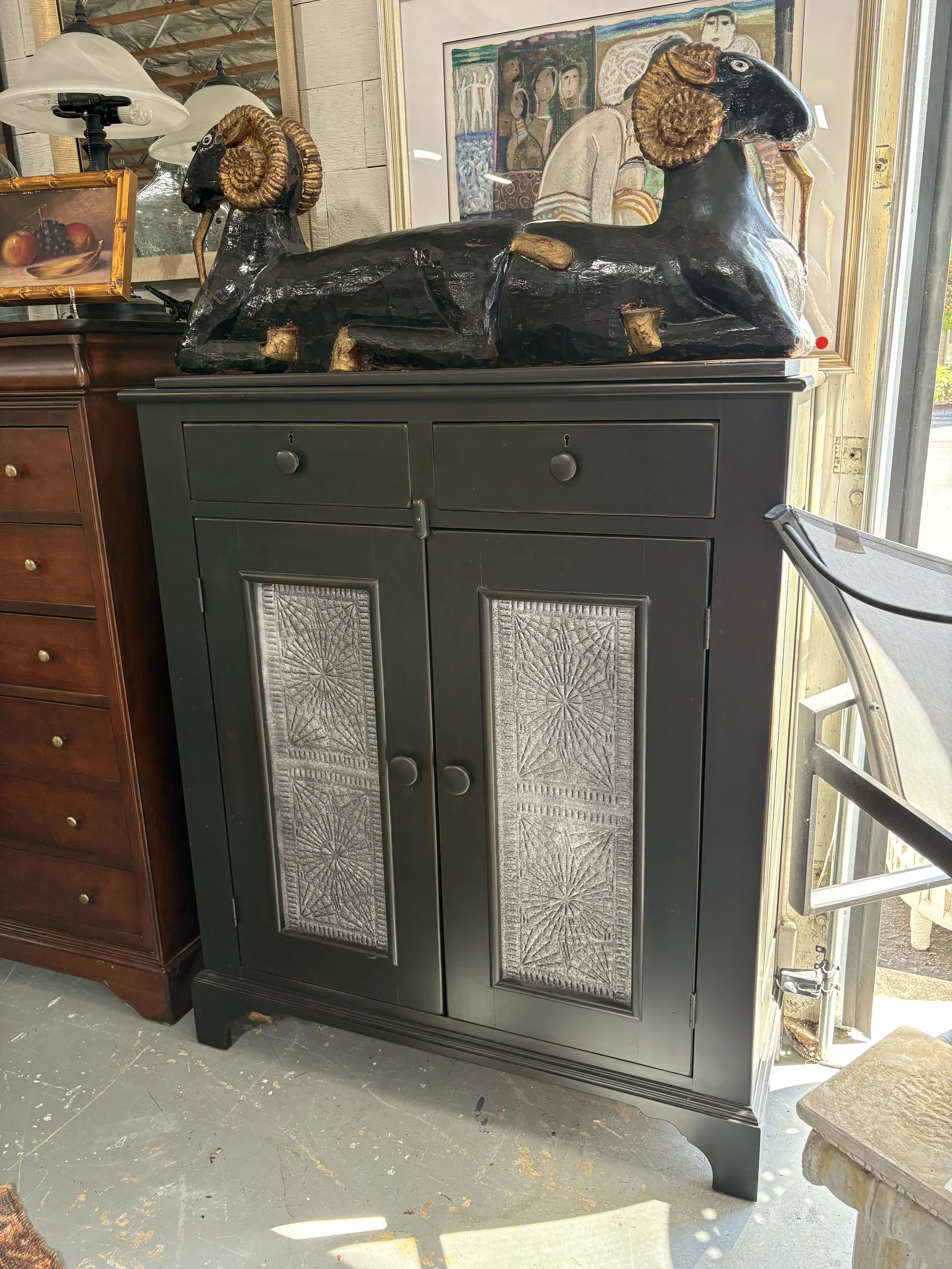 B. Timberlake  Black Pie Chest with Tin Insets - $975
