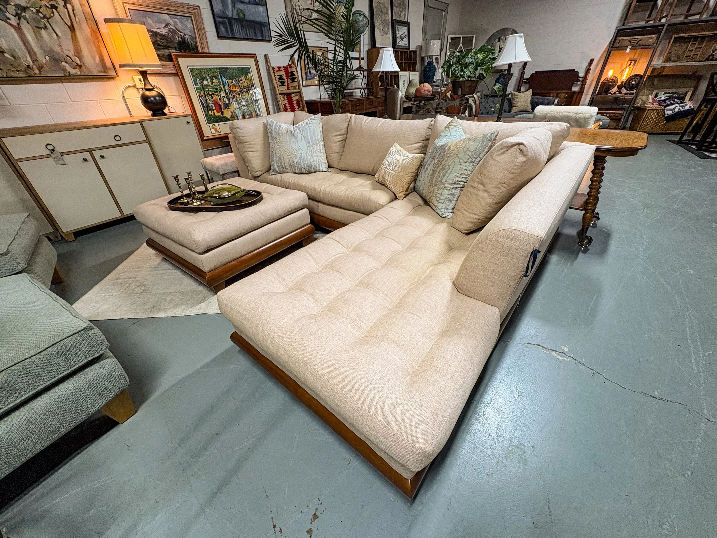 A. Rudin Sectional w/ Ottoman 86"x111"OD  -  $6,300