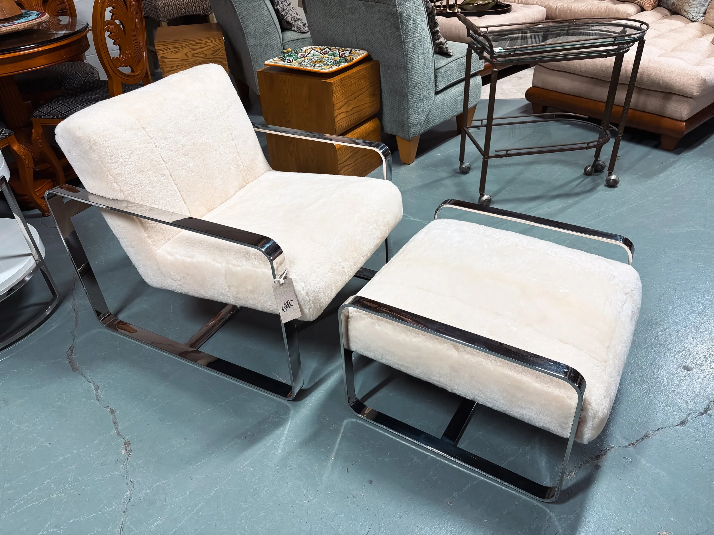 Shearling Chair & Ottoman by MGBW - $1,080