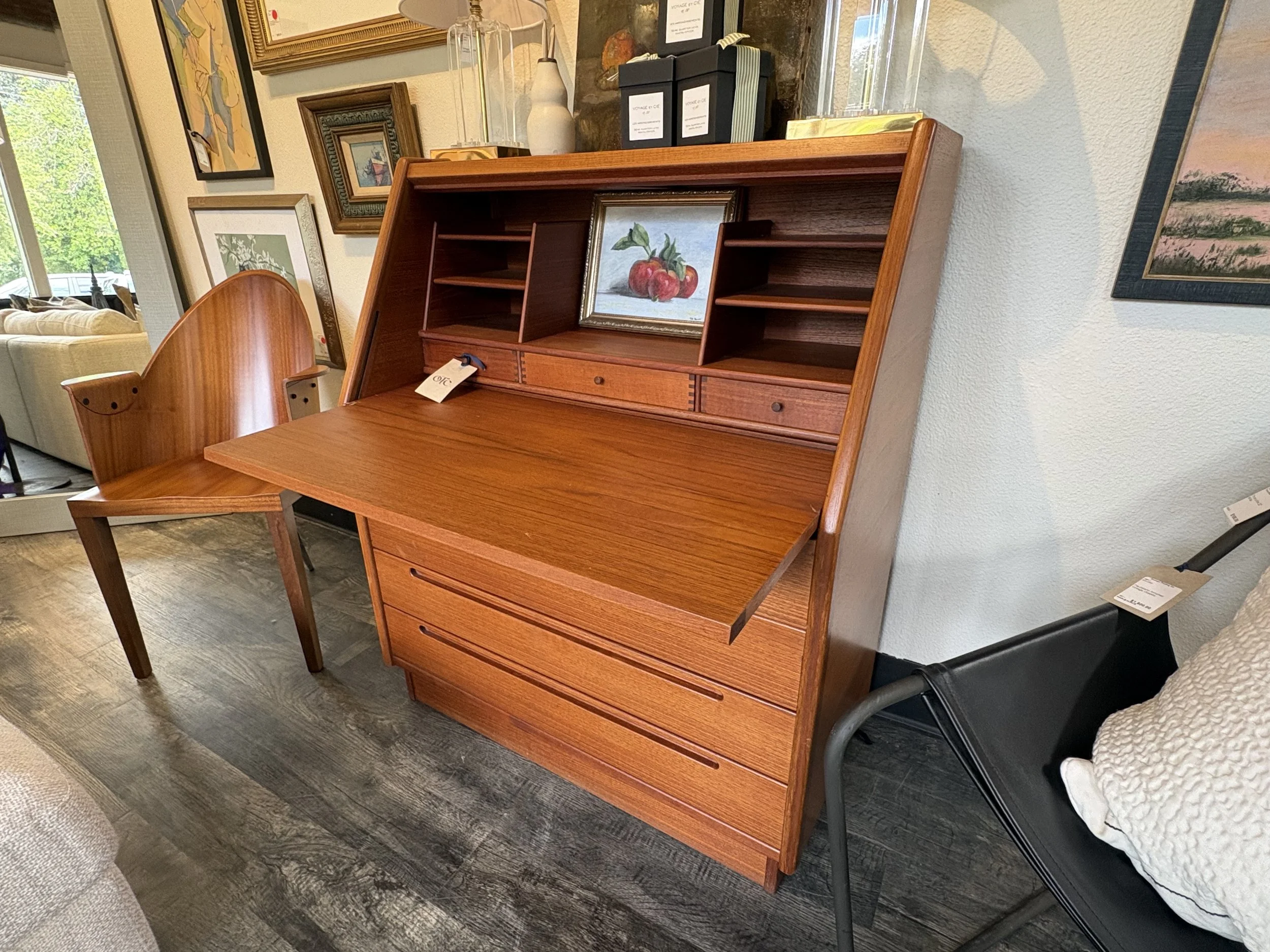 Vintage Teak Sec. Desk w/ Hidden Drawer - $1,100