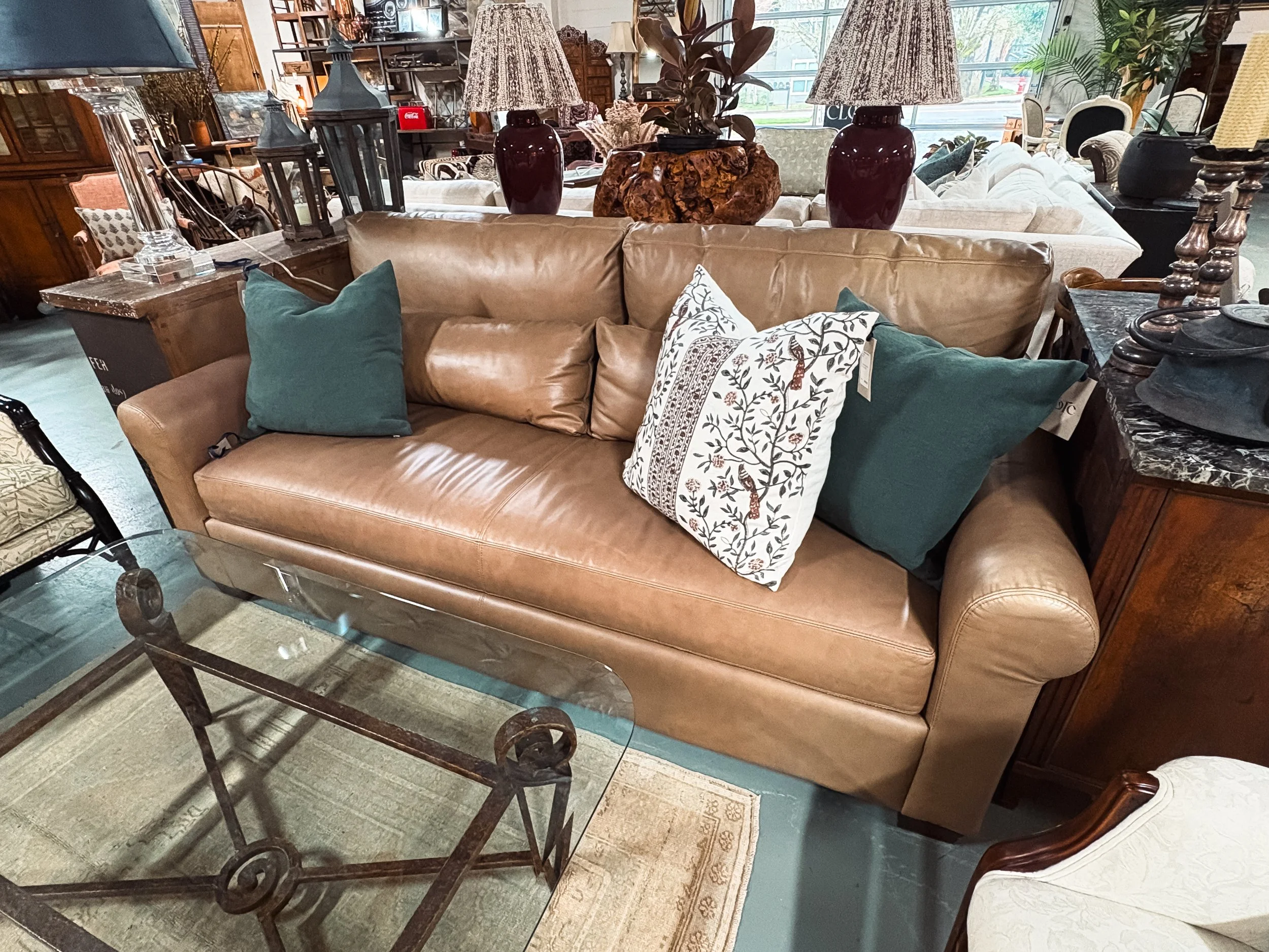 Leather "Deep Seat' Sofa 83"w  - $1,800