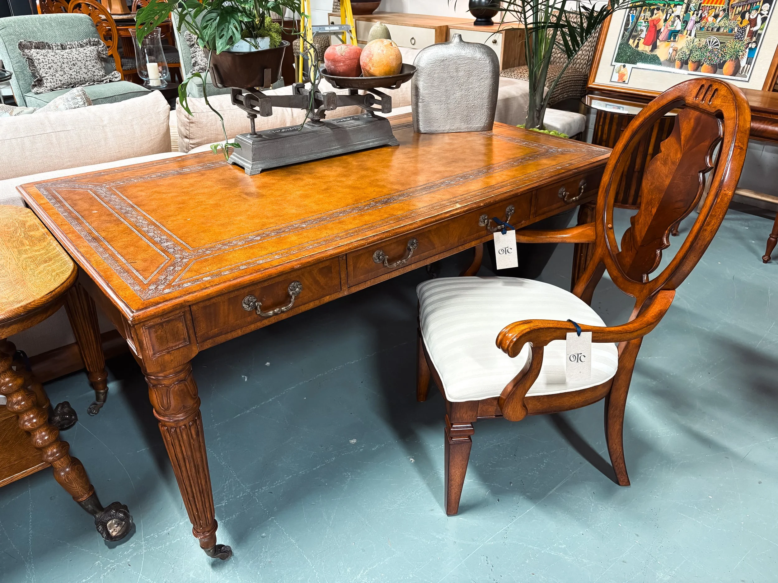 Vintage Mahogany Partners Desk - $550
Hepplewhite Mahogany Armchair - $275