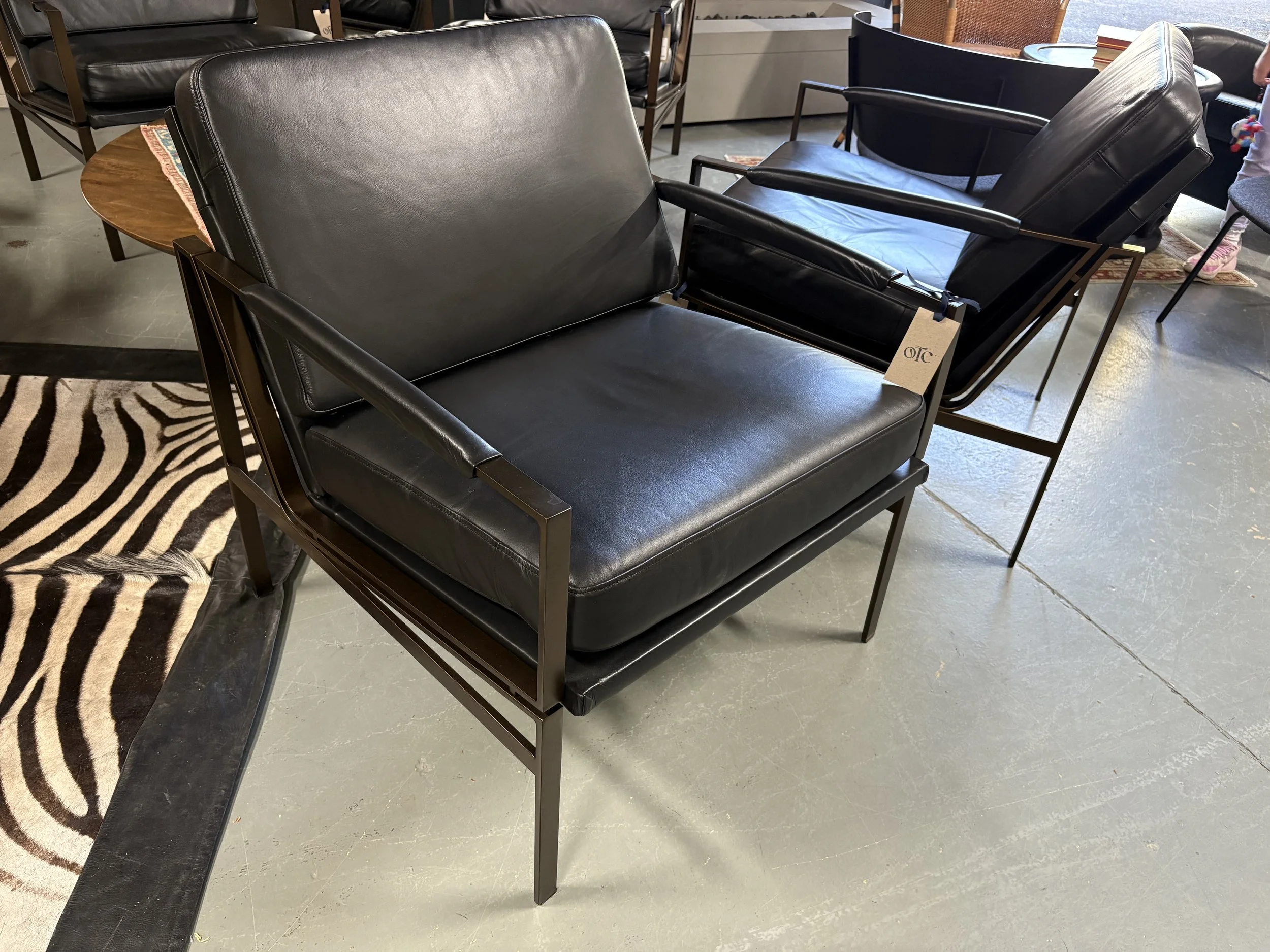 MCM Leather + Metal Armchair - $395 ea. (4 in Stock)