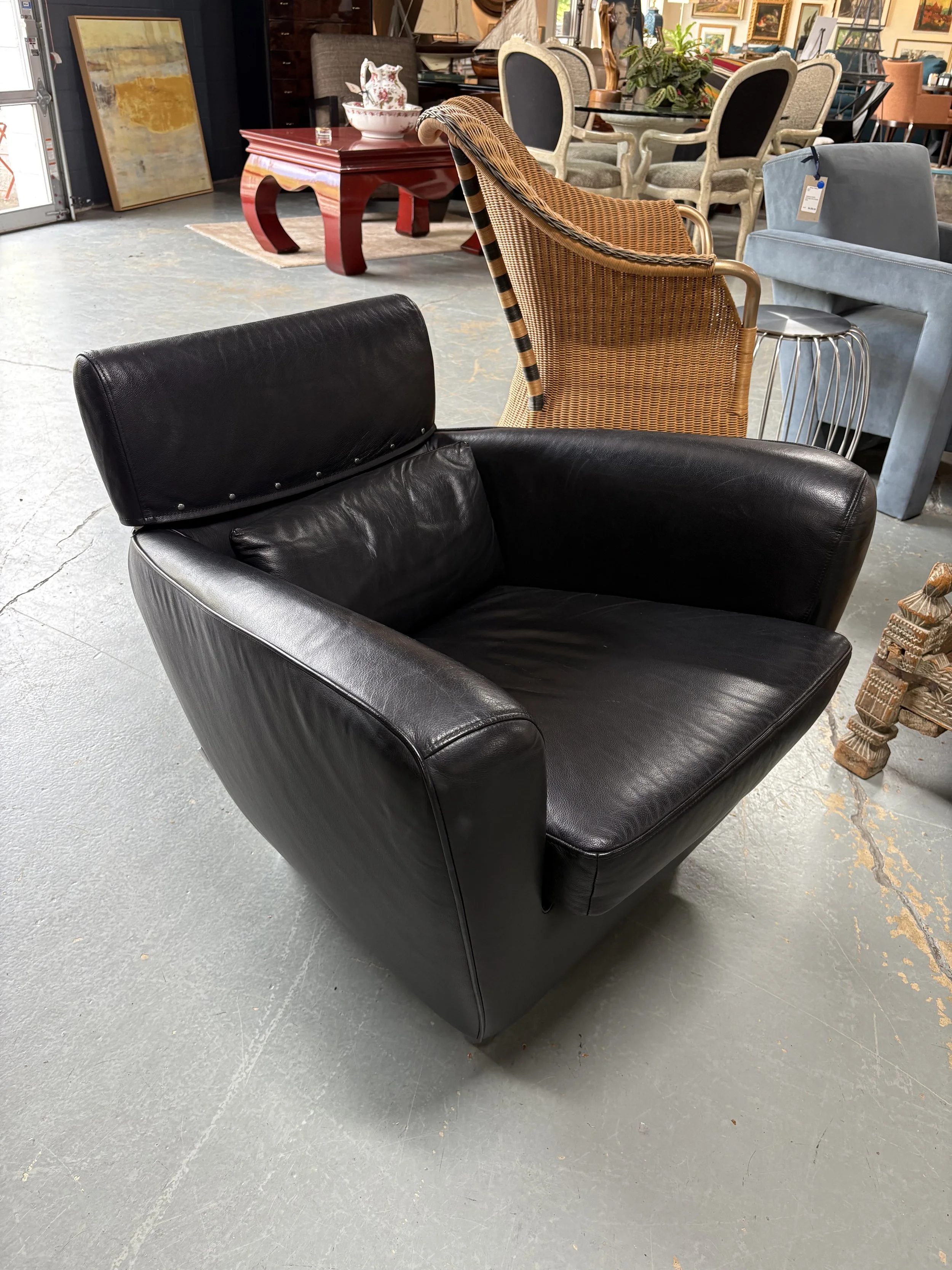 Ligne Roset Leather Club Chair - $950
