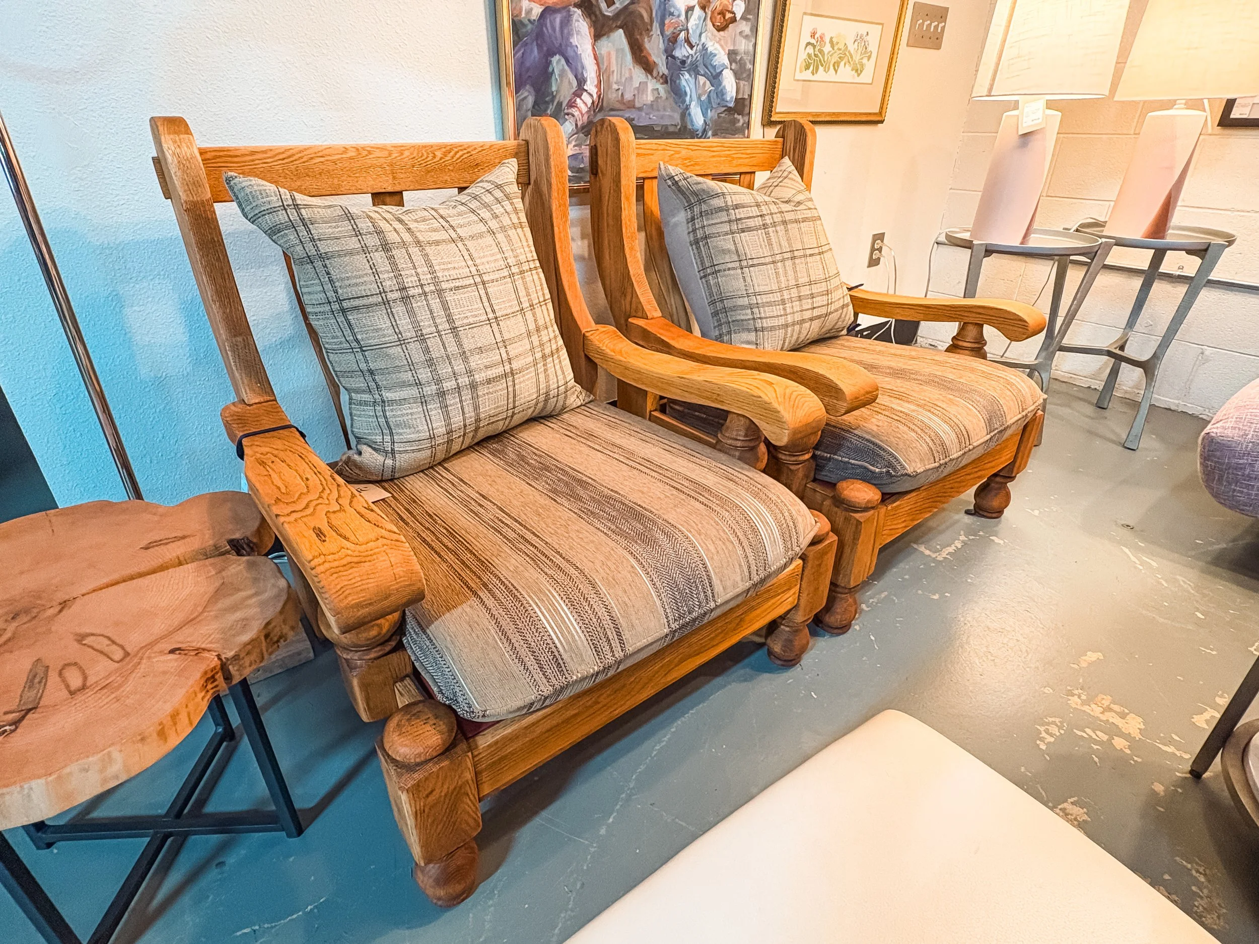 Vintage MCM Wood Club Chairs - $840 ea.