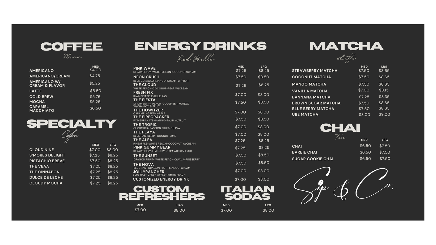 Menu — Sip&Co.