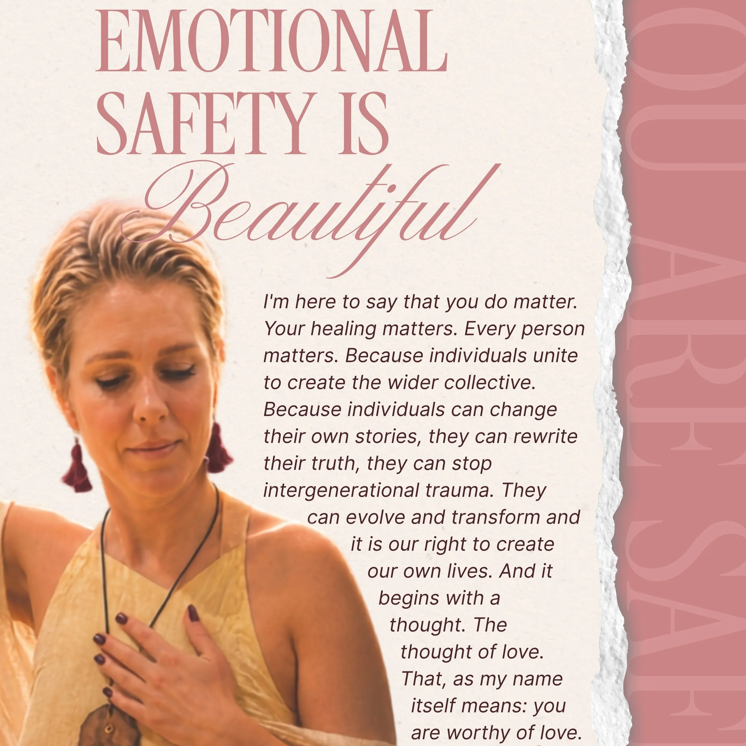 Emotional safety is alchemy. To feel the kind of energy that let's you soften into your own truth - that's magic. 

And I'm so blessed that I've been the recipient of such alchemy from a few sacred women in my life. But they all offer these same thin