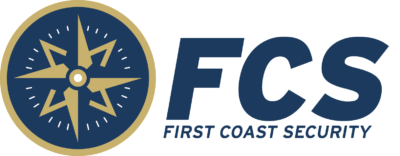 FCS First Coast Security logo with a compass icon and the company name