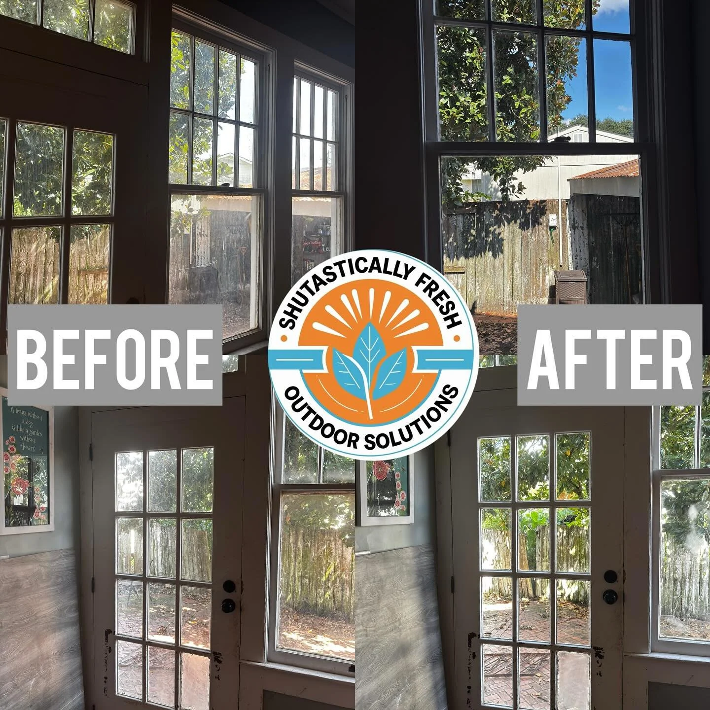Residential window cleaning.