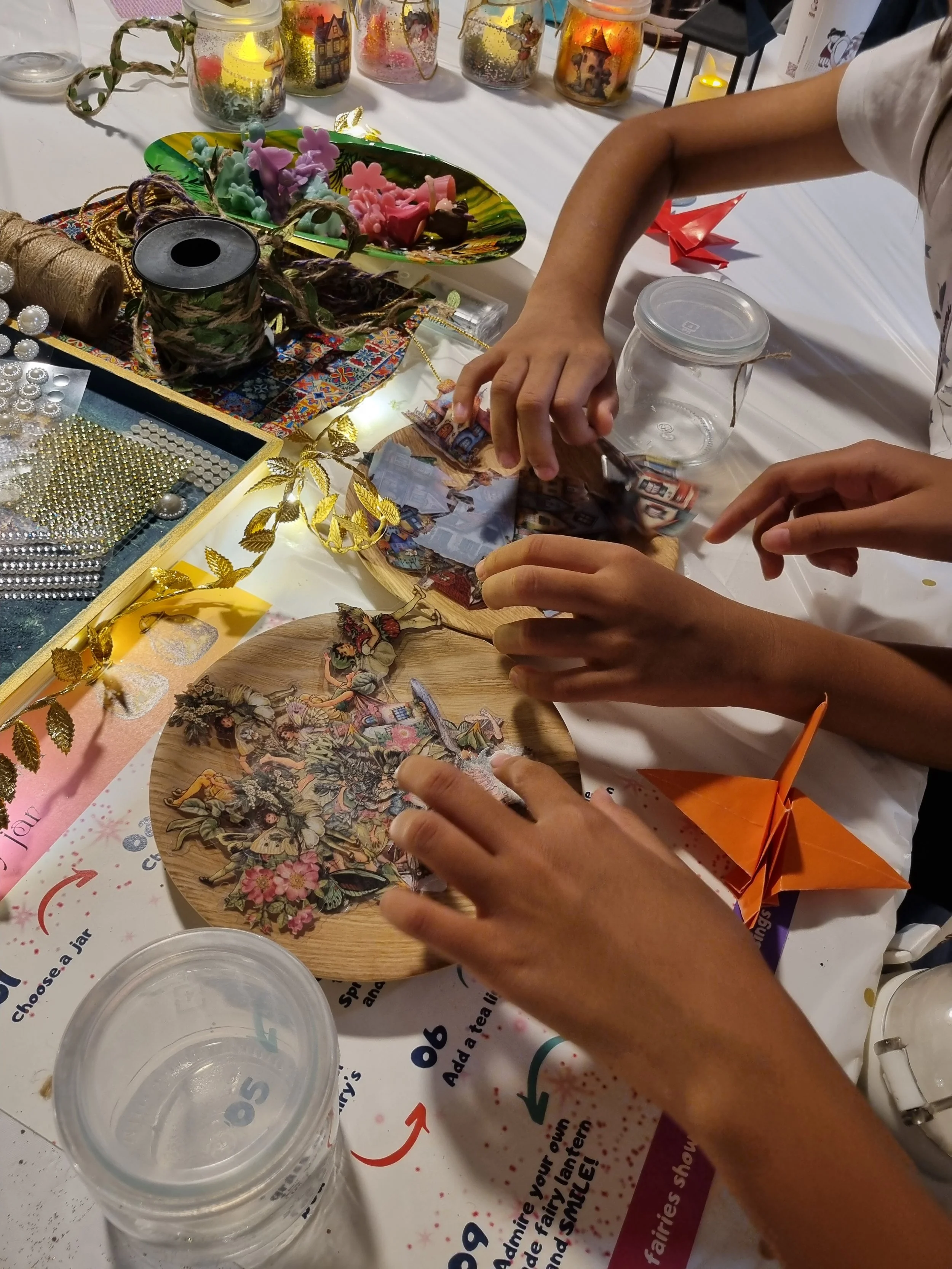 kids enjoying textures and stickers