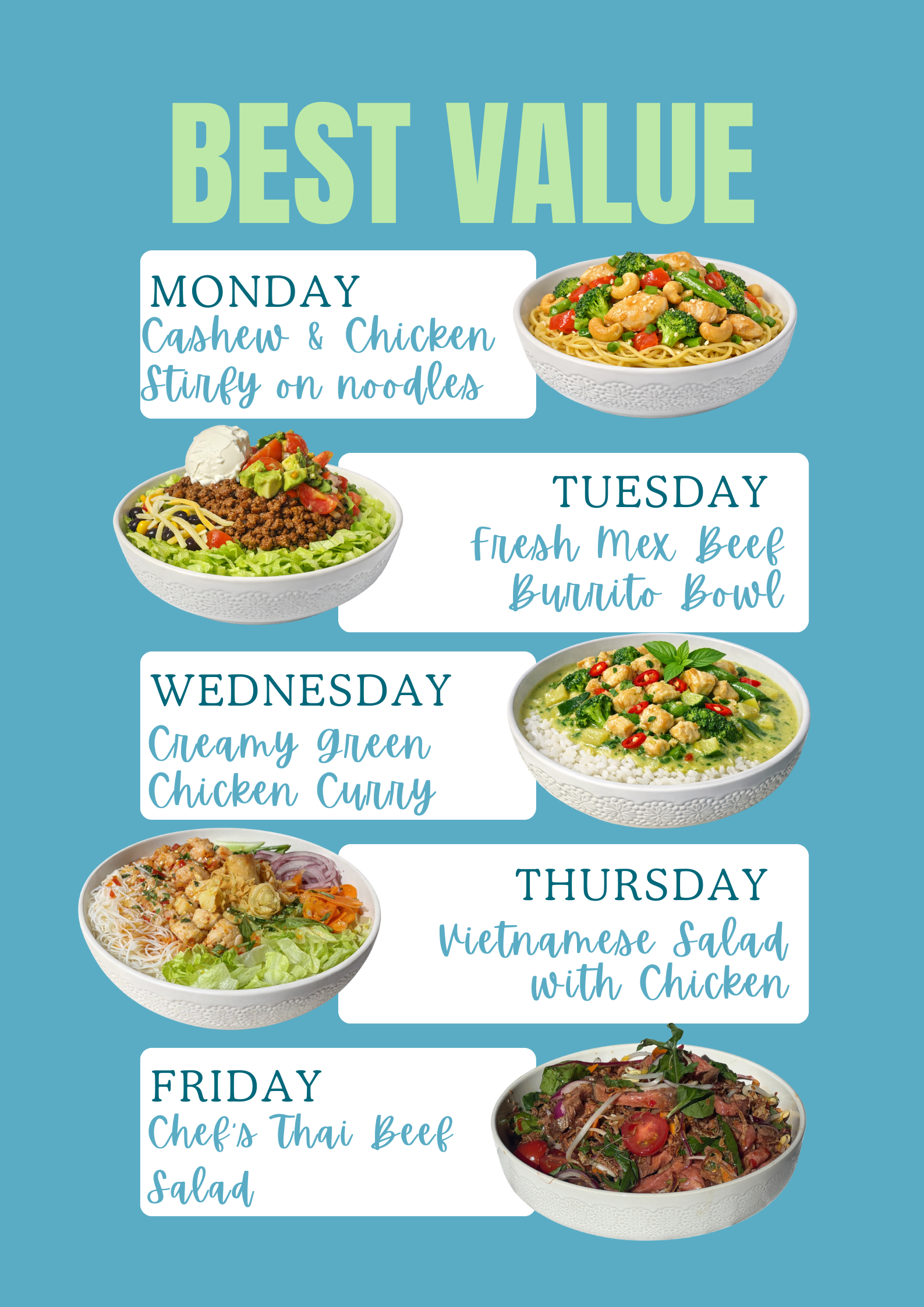 Weekly Lunch Deal - Monday 30 March , Tuesday 31 March, Wednesday 1 April, Thursday 2 April (no delivery Good Friday)