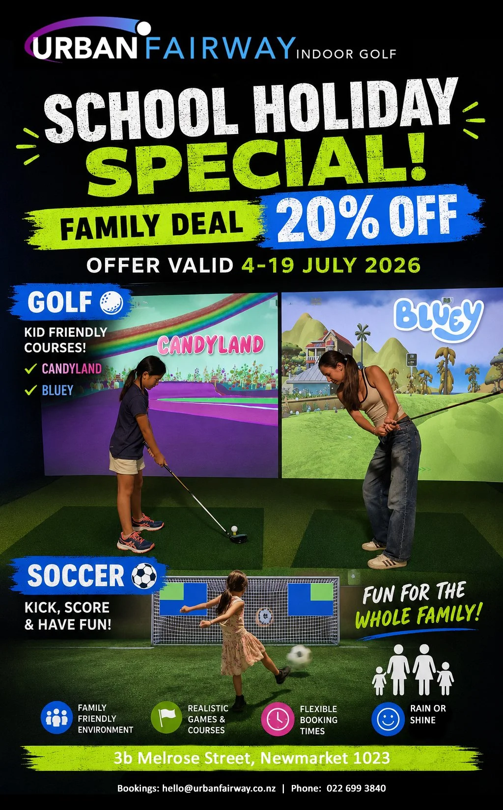 School Holidays Golf Offer Family Deal 20% discount