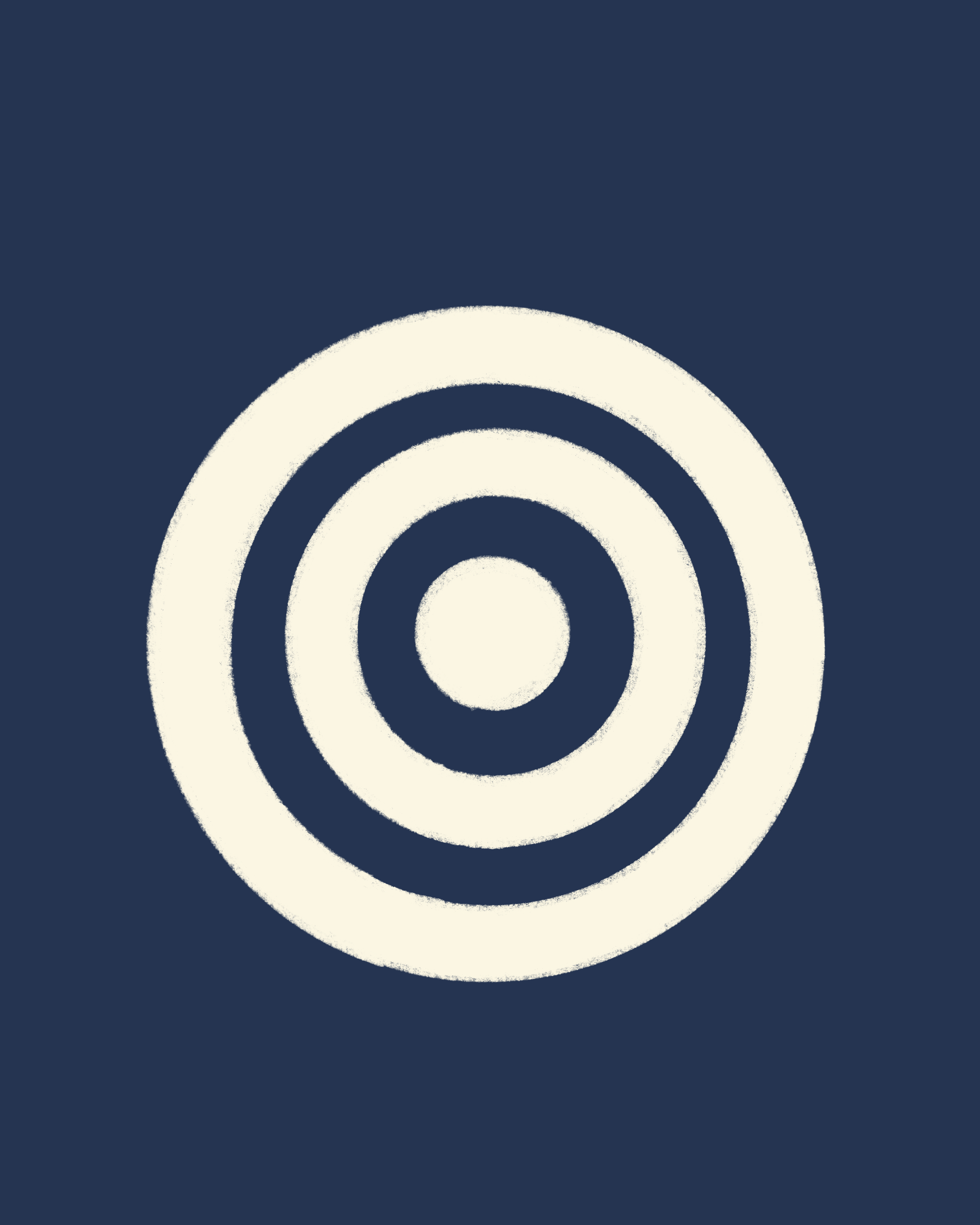 Concentric white circles on a dark blue background, resembling a target.