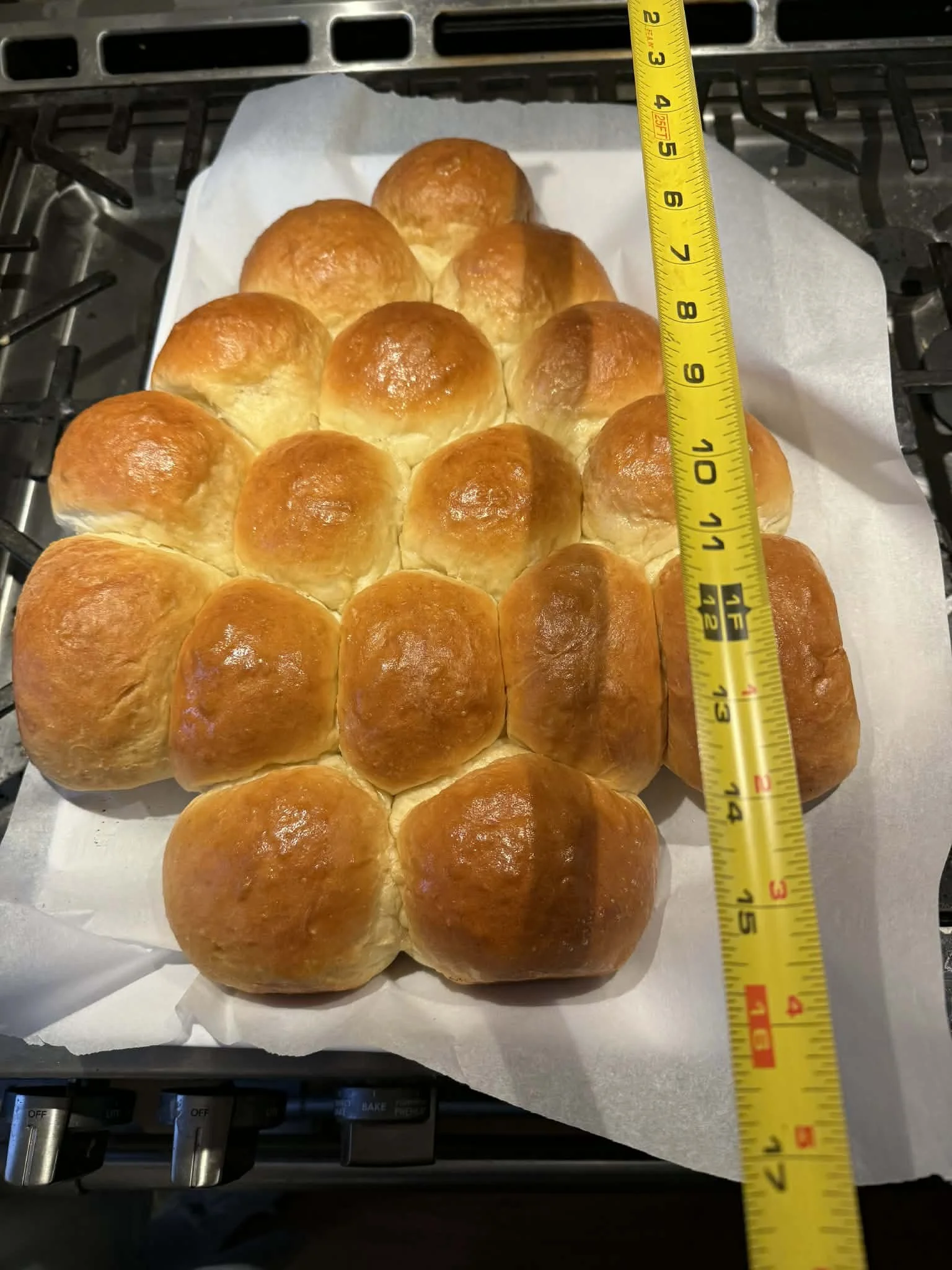 Handcrafted Holiday Bun Tree- 17 Dinner Roll Centerpiece