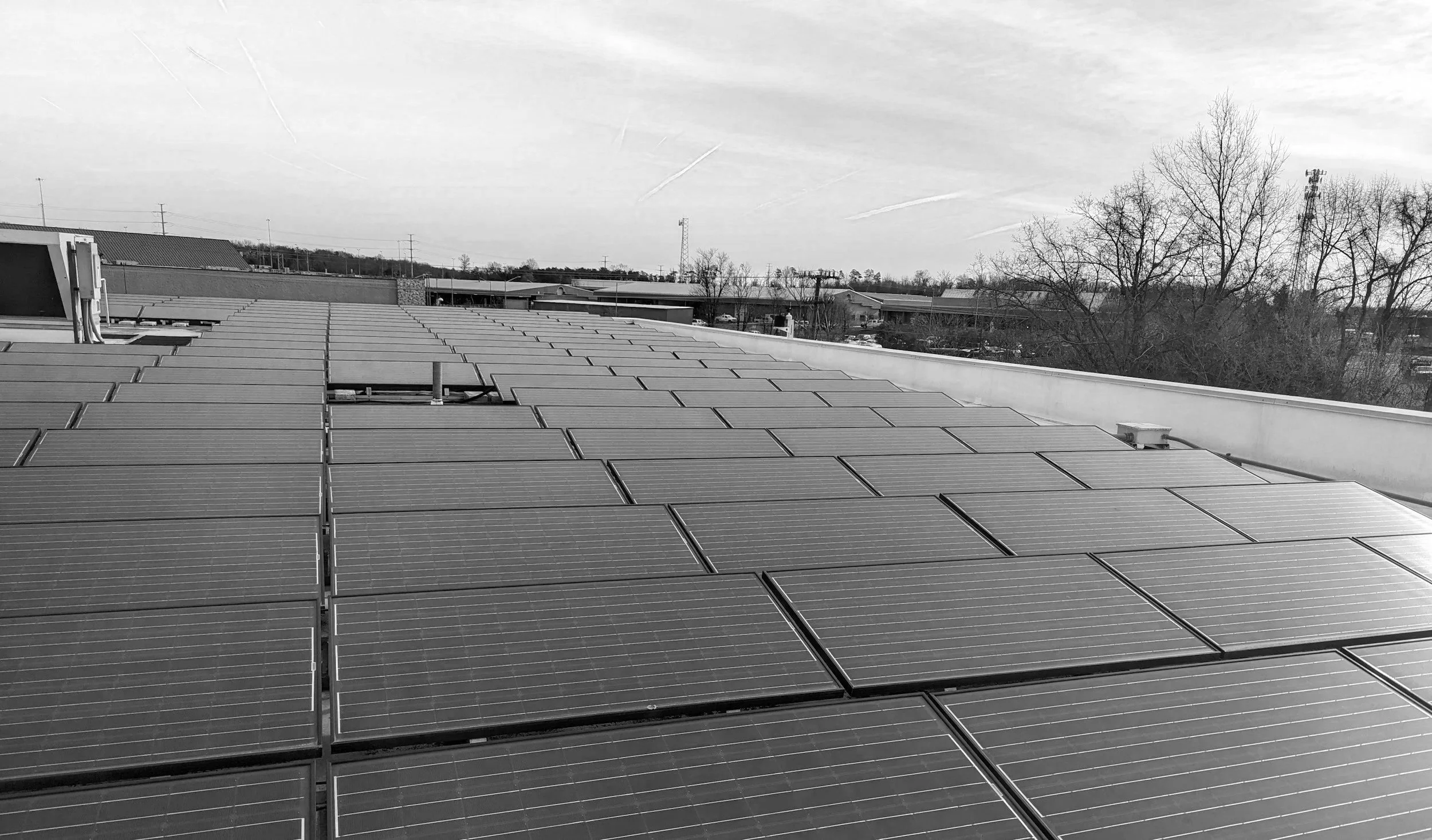 photovoltaic system on a industrial roof
