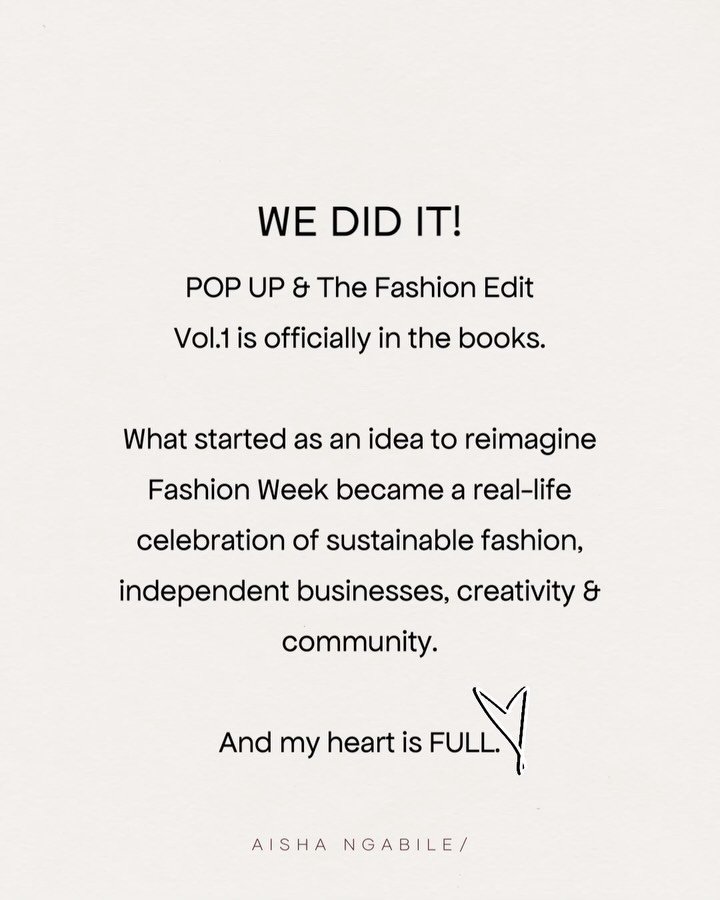 ＷＨＡＴ Ａ ＷＥＥＫＥＮＤ

POP UP &amp; The Fashion Edit Vol.1 has officially come to life, and I honestly couldn&rsquo;t be prouder.

A HUGE thank you to every single person who helped bring it to life. 🤍

To our incredible creative team | stylists, photograp