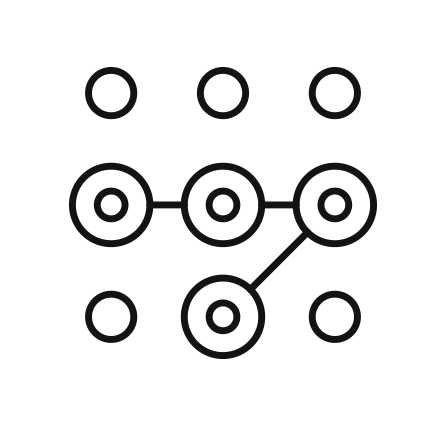Diagram of a network with interconnected nodes and lines on a black background.