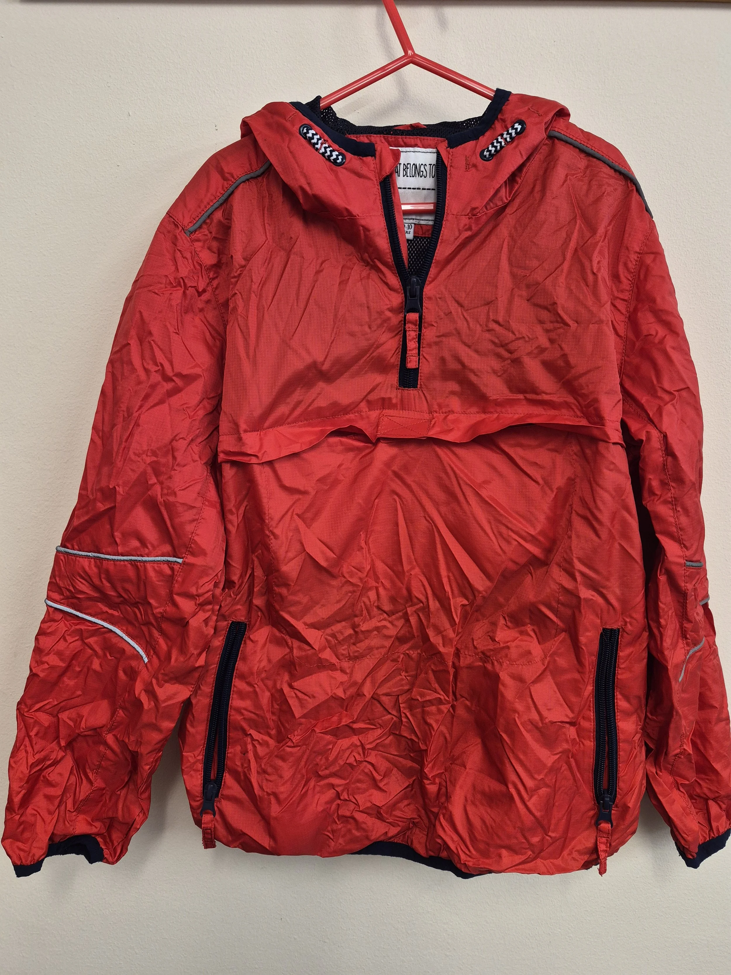 Red Cagoule rain coat. 9-10y M&S
