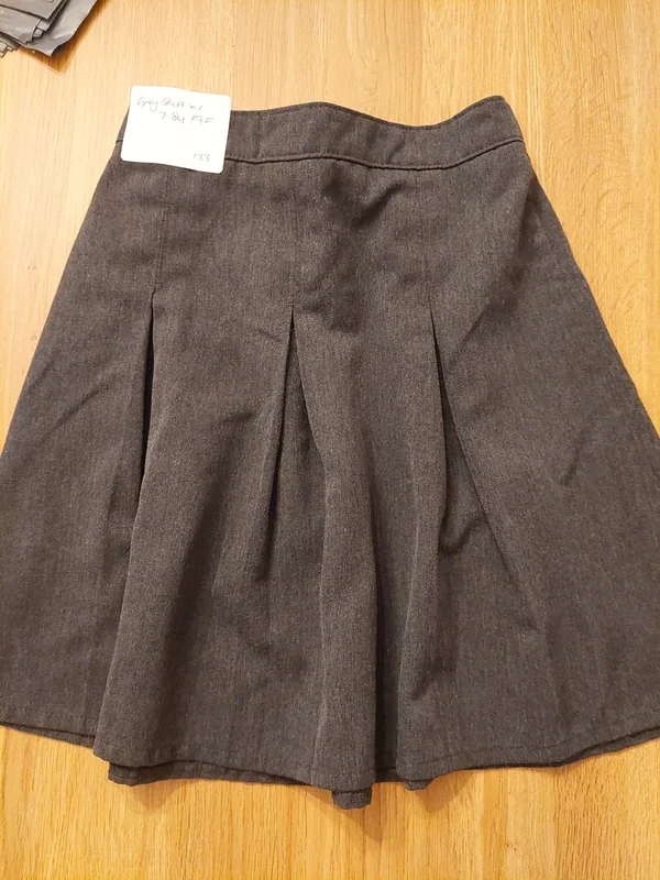 Grey school skirt. 7-8y. F&F