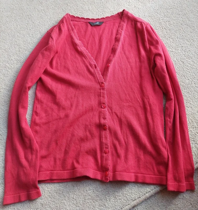 Girls red, school cardigan. age 10-11y. F&F
