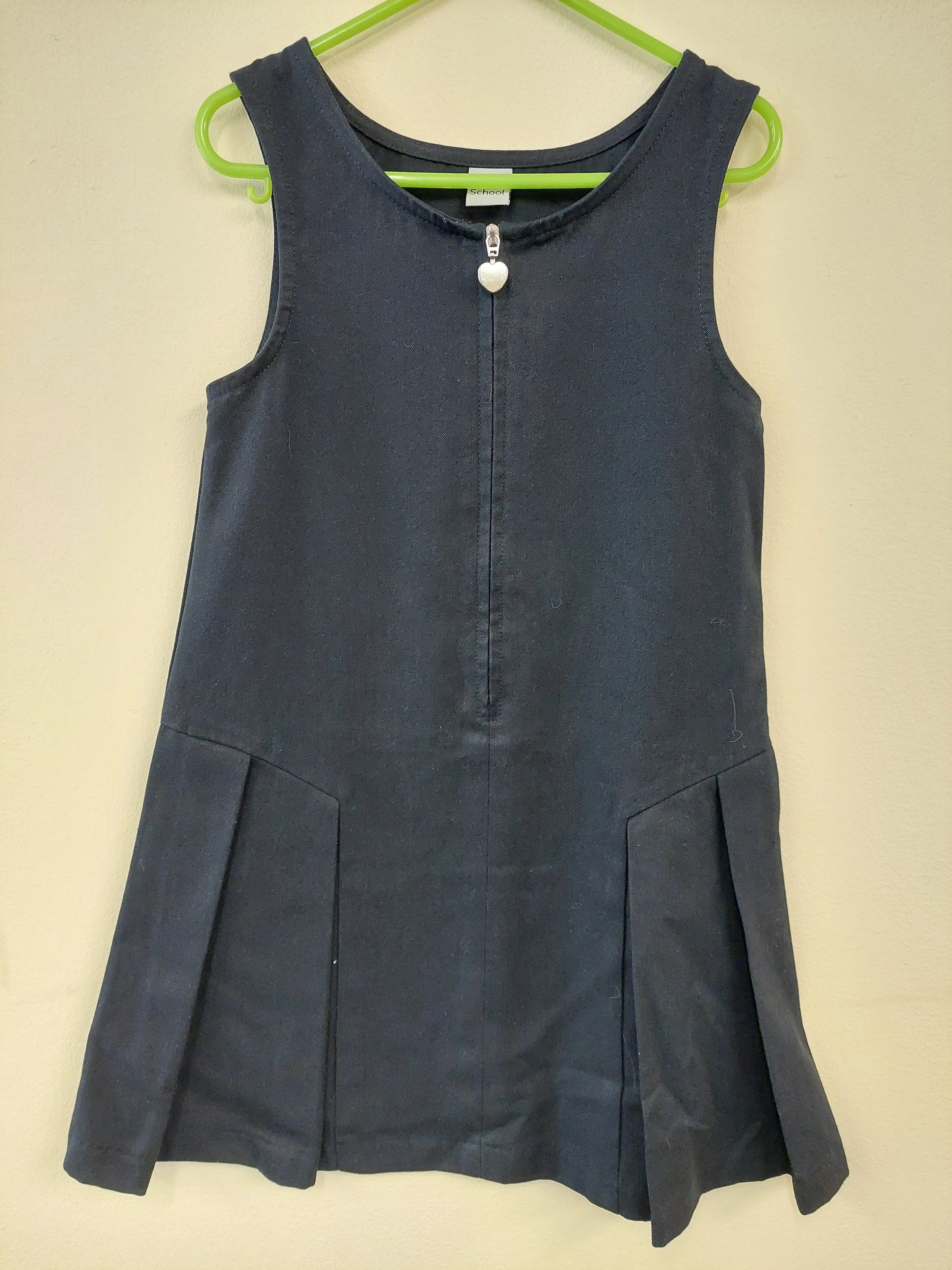 Blue and black pinafores