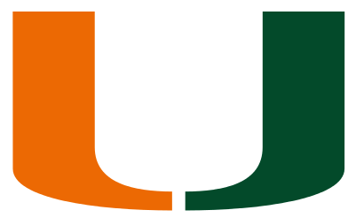 The University of Miami logo with orange and green colors