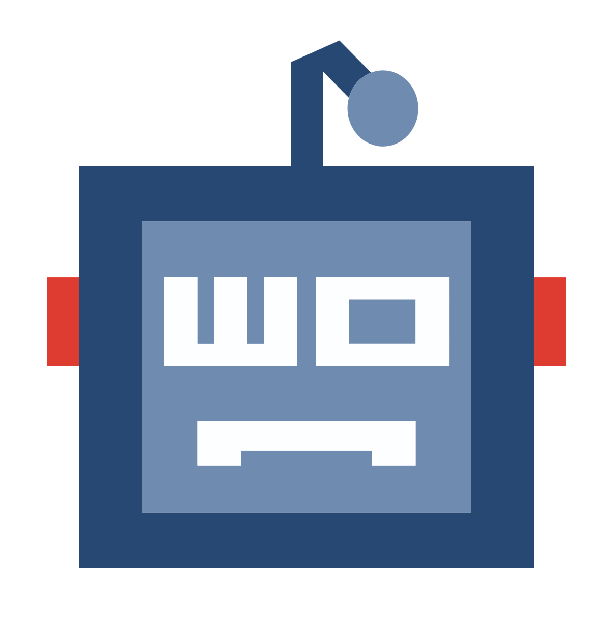 4. The final logo with its desired color palette. The robot eyes are the abbreviated form of without (w/o), showcasing the connection to the art persona.