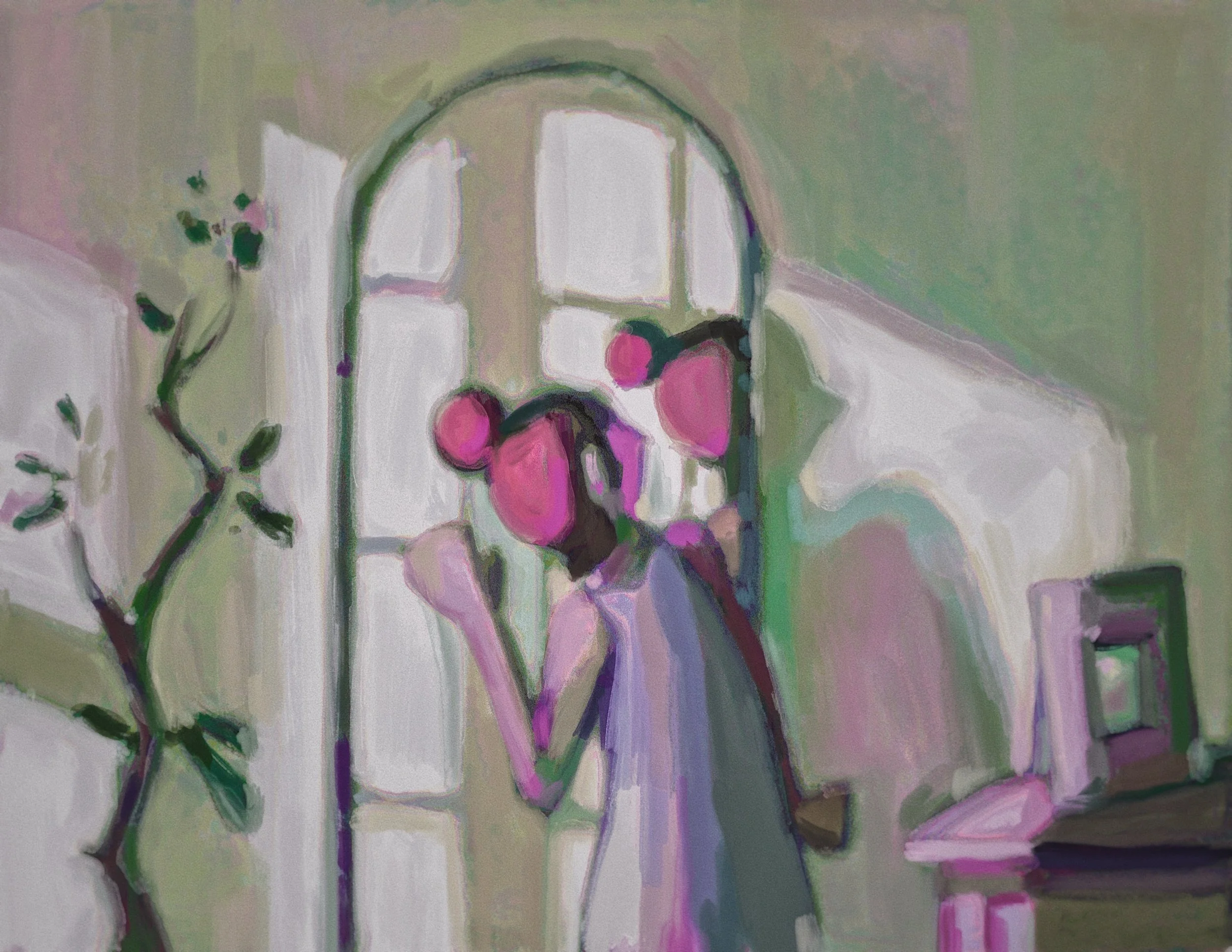 The Mirror That Turned Away, 2026.

A mitten-handed greeting met only by an inverted reflection and aligned shadow.