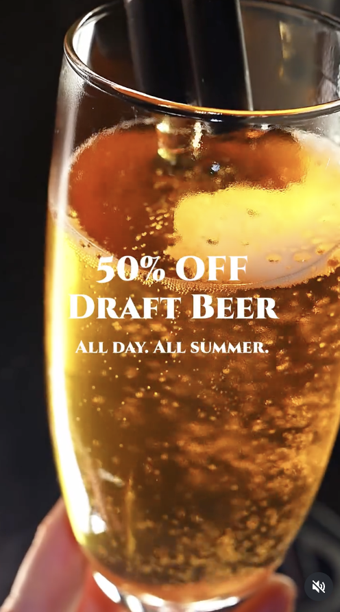 Draft Beer 50% off