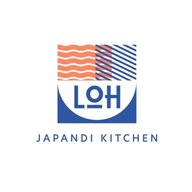 Logo for Japandi Kitchen with a stylized bowl and chopsticks, and the words "LOH" and "JAPANDI KITCHEN".