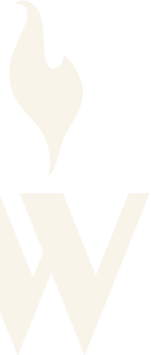 Logo Rotisserie Weingrün mit einer weißen stilisierten Flamme.