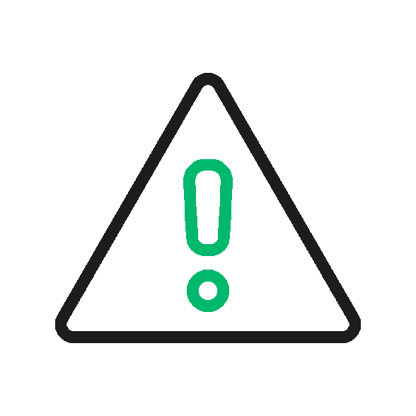 Warning triangle sign with an exclamation mark in the centre, representing Risk Mitigation.