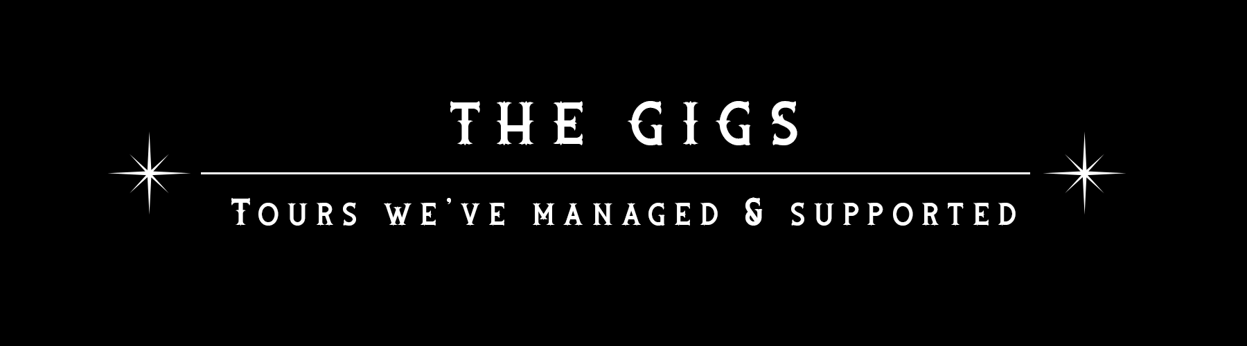 The gigs Anderson and Co have managed & supported