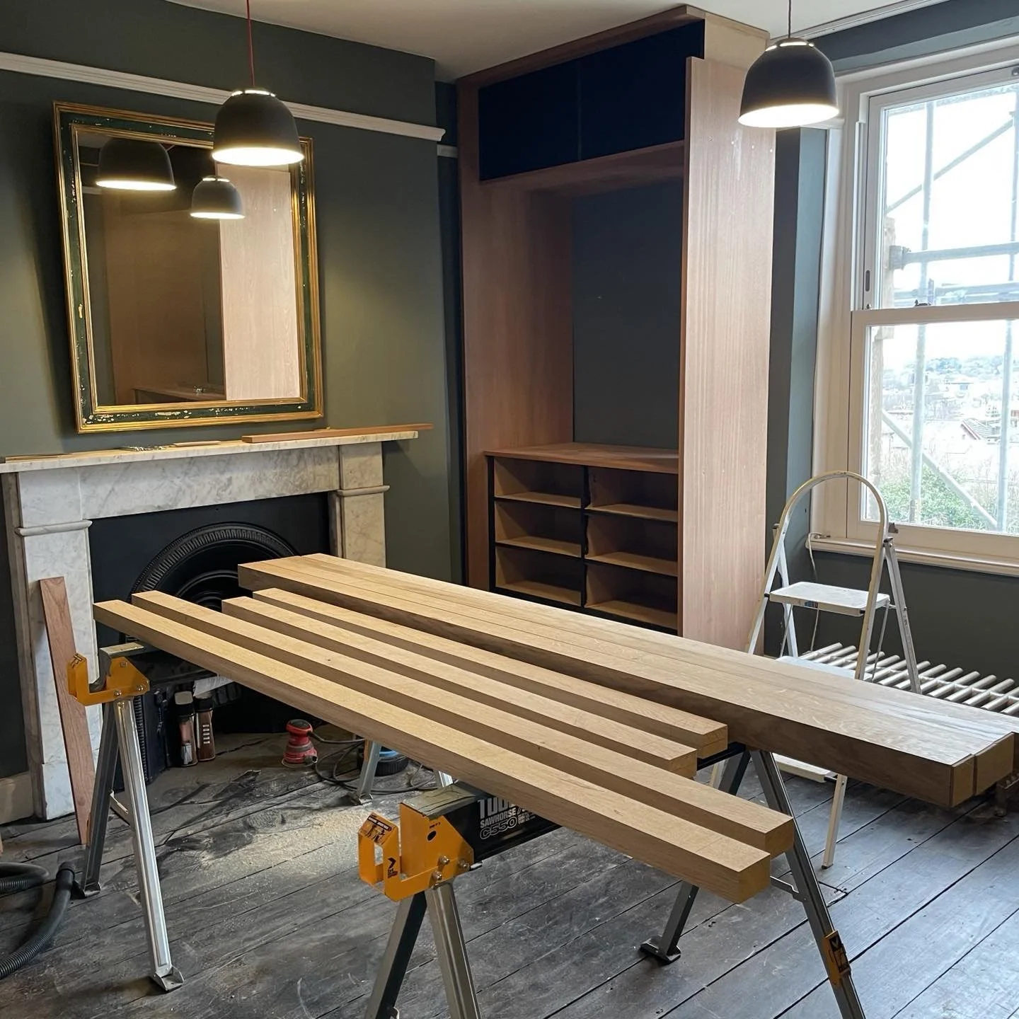 Ben is working so hard on building us some built-in wardrobes and I think they are coming along great, very excited for when they&rsquo;re finished and we can move back into our bedroom! He&rsquo;s designed them really cleverly so whilst they will lo