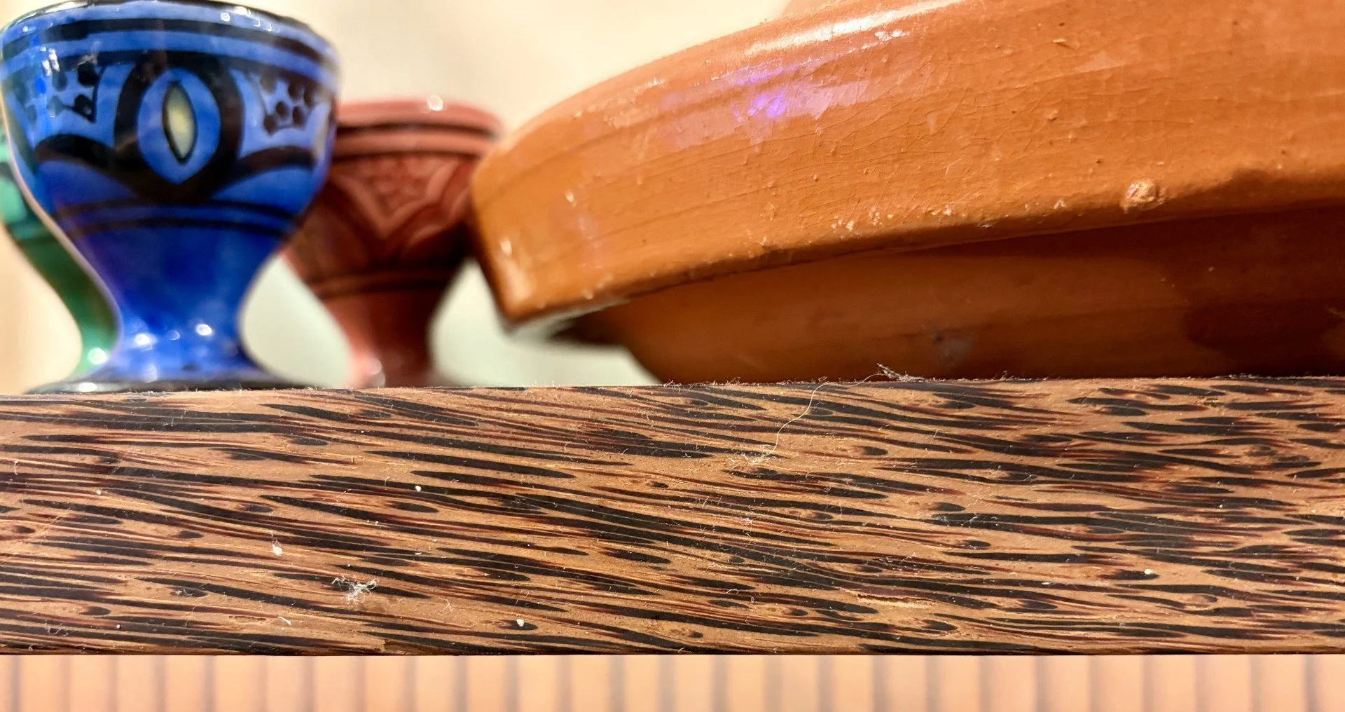 A shelf made from coconut wood