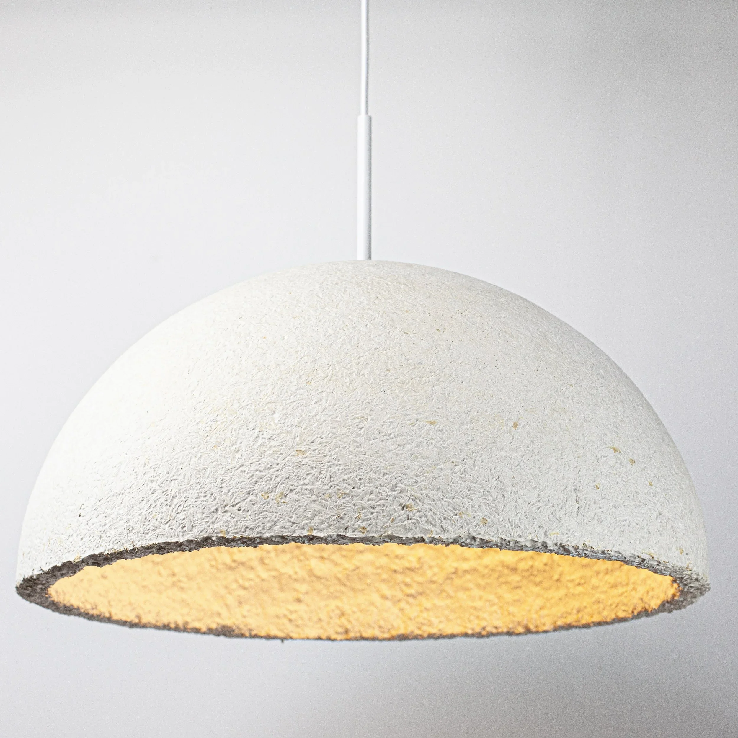 Mycelium lampshade made by MushLume Lighting UK 
